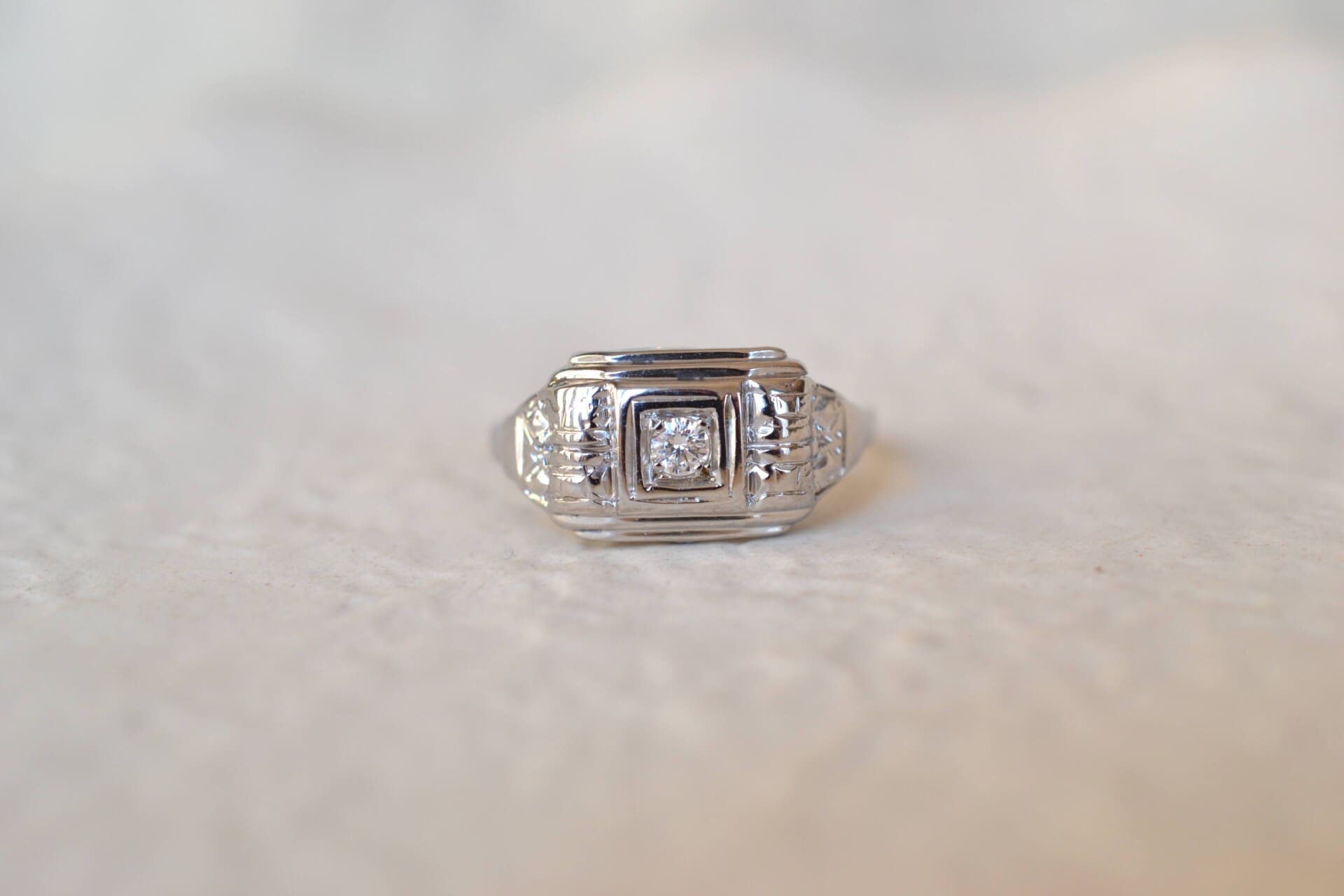 Bague Art Déco Or blanc Diamant