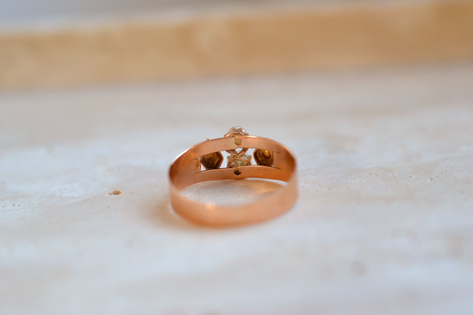 Bague bandeau Art Nouveau Perles