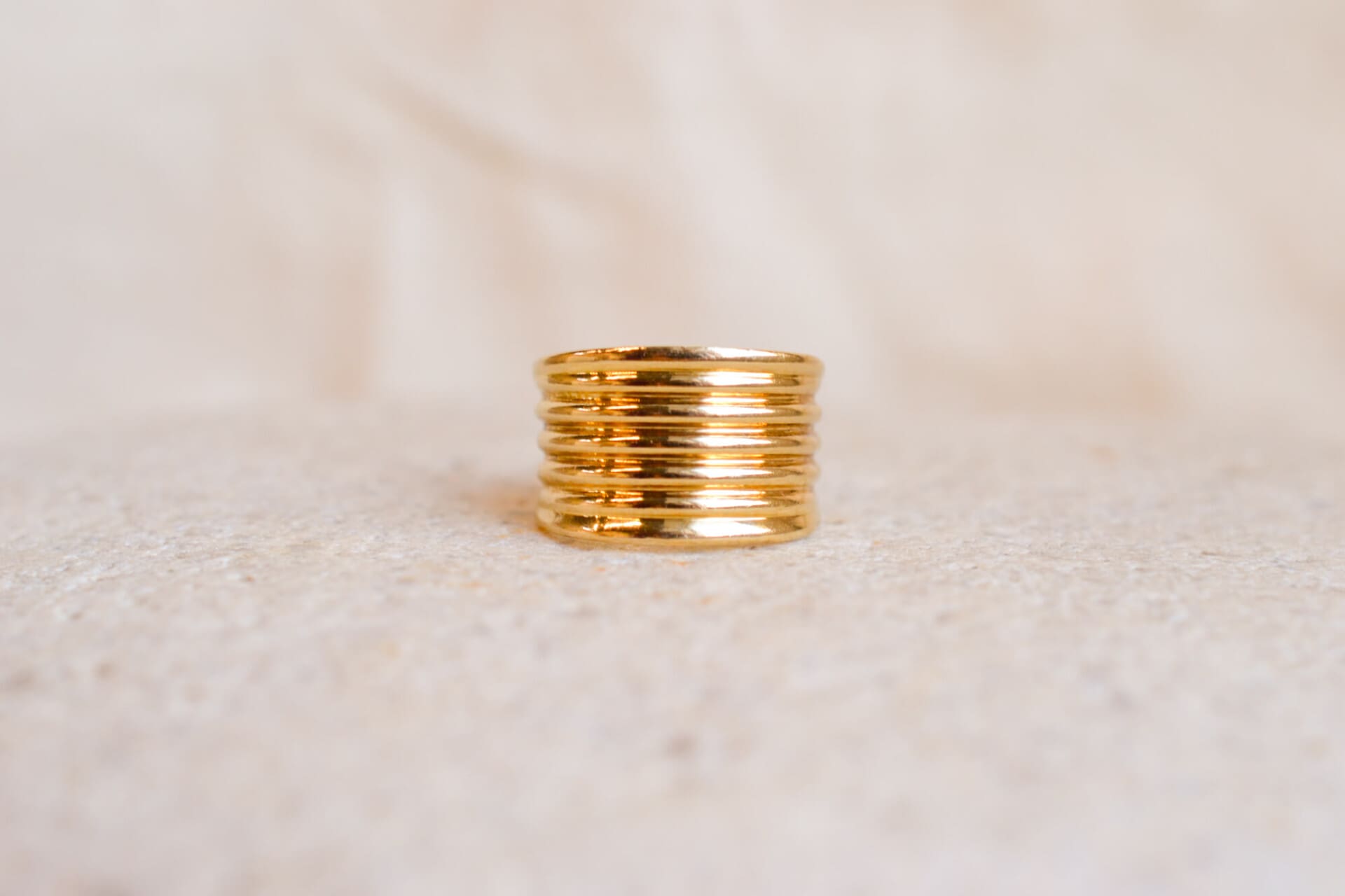Bague bandeau rainurée