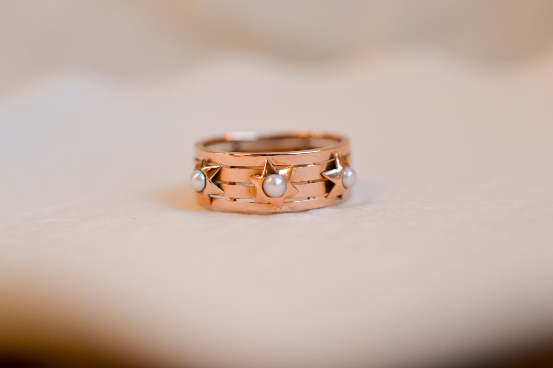 Bague bandeau Perles étoilées
