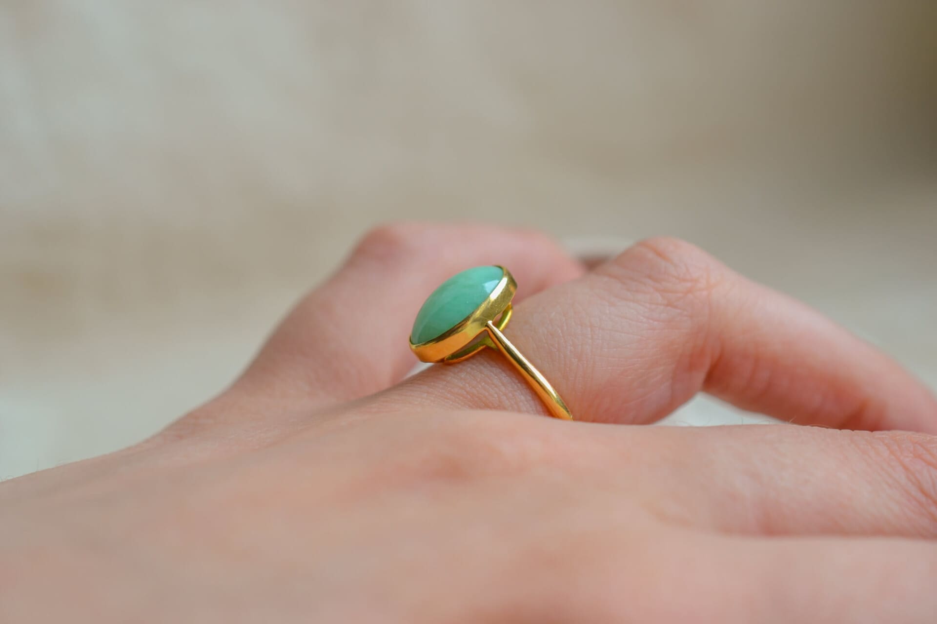 Bague cabochon Jade jadéite