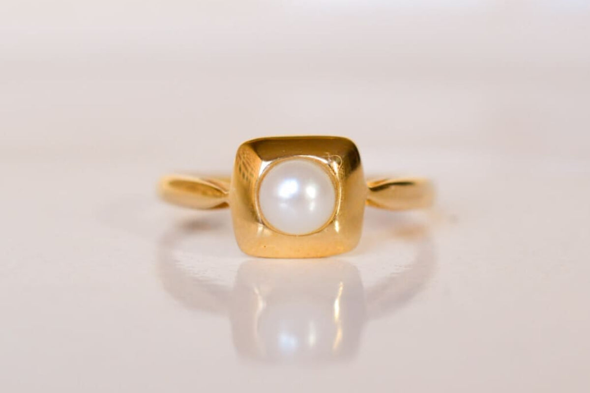 Bague carrée Perle