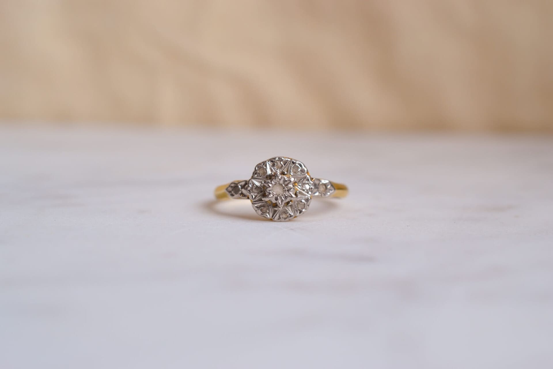 Bague circulaire Art Déco 2 Ors Diamants