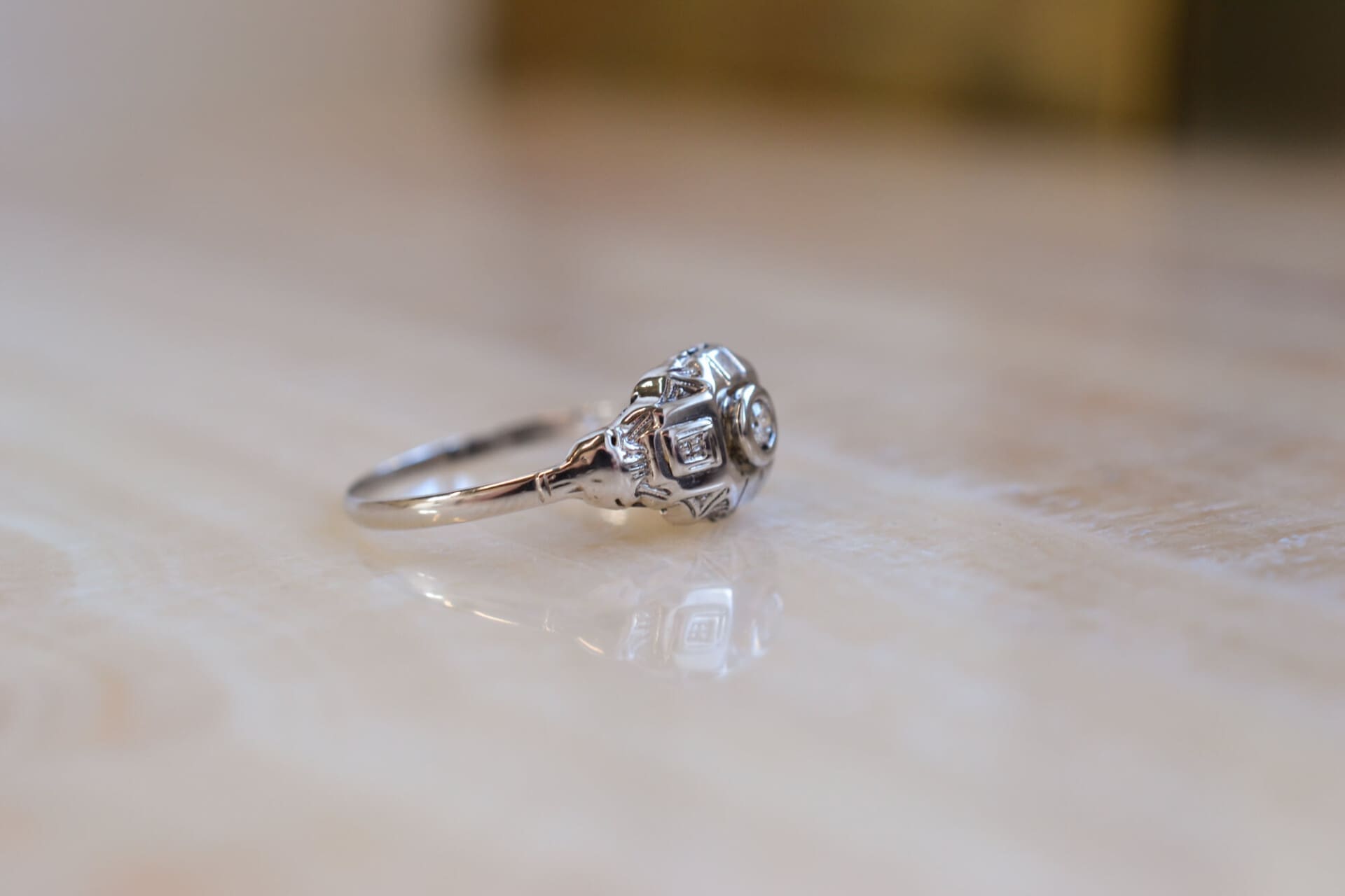 Bague corbeille Art Déco Diamant