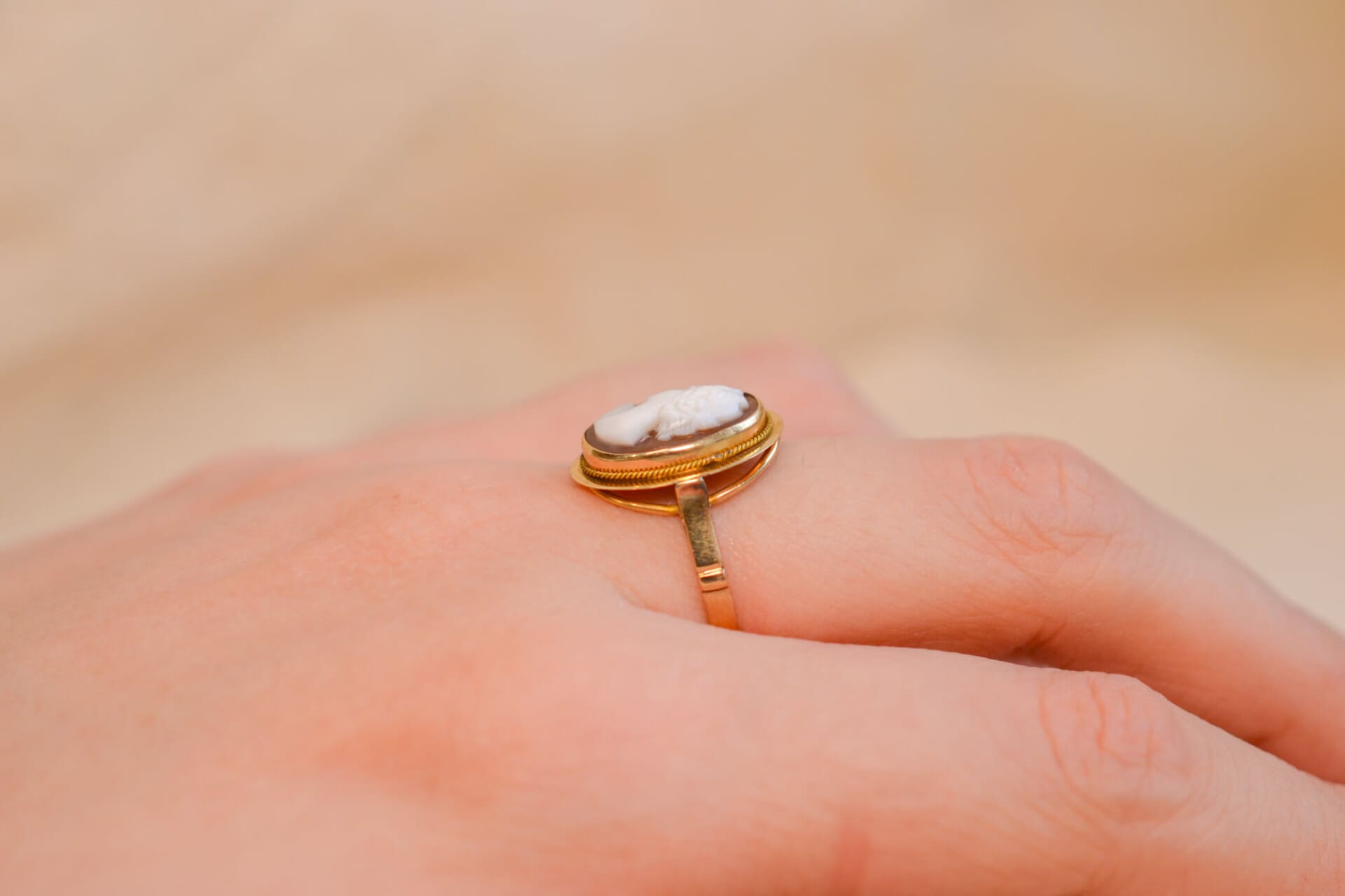Bague Camée Agate brune