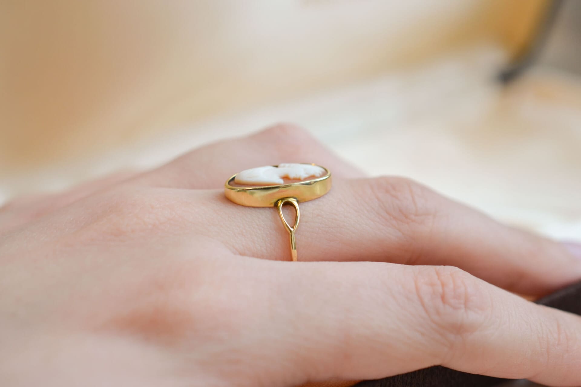 Bague Camée forme Navette