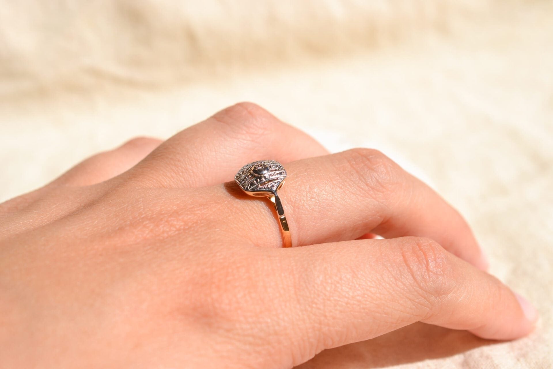 Bague Art Déco 2 Ors Diamant