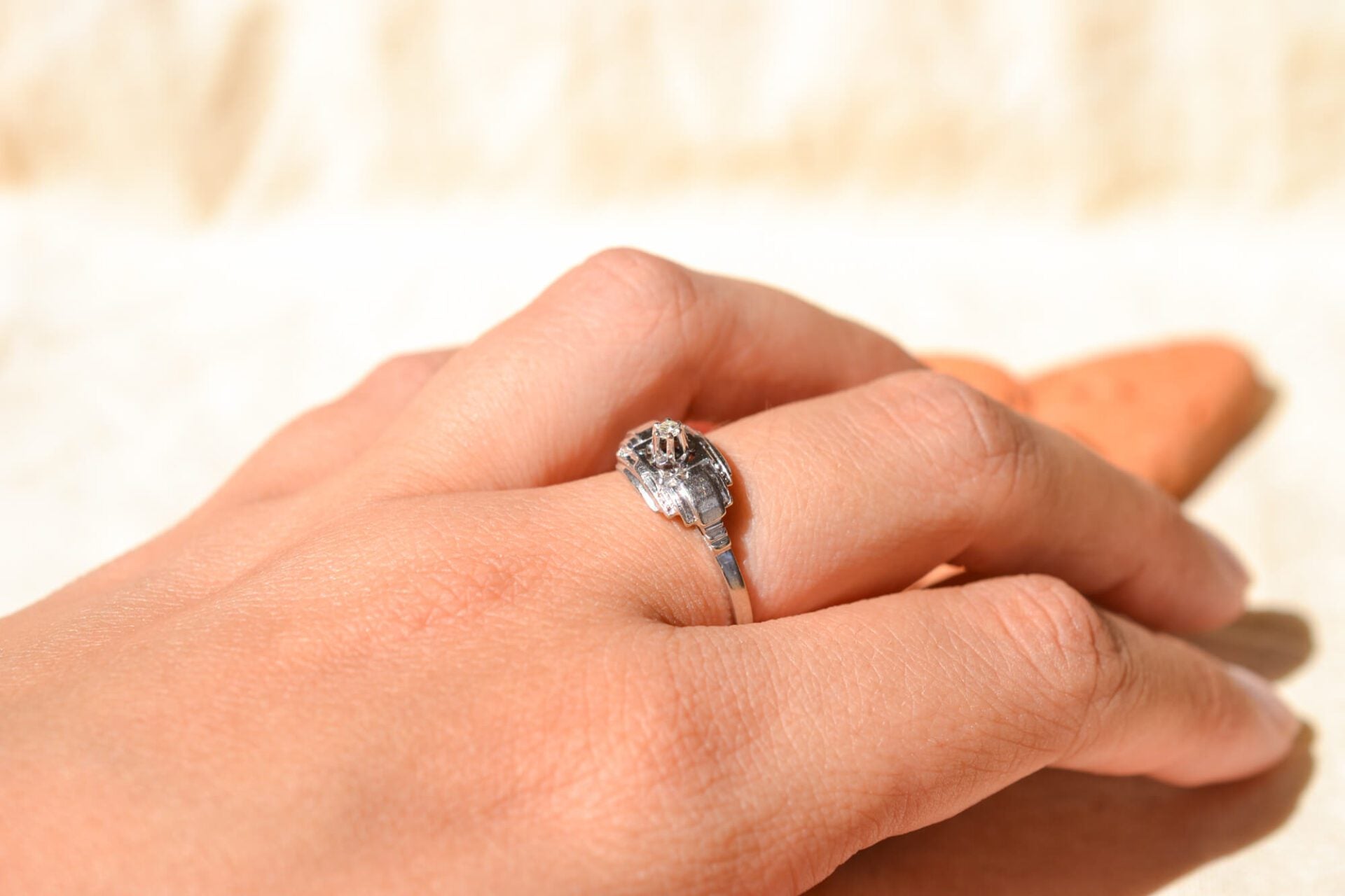 Bague Art Déco Or blanc Diamant