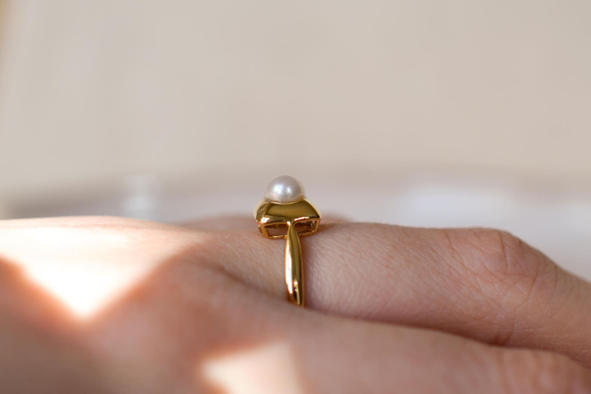Bague carrée Perle