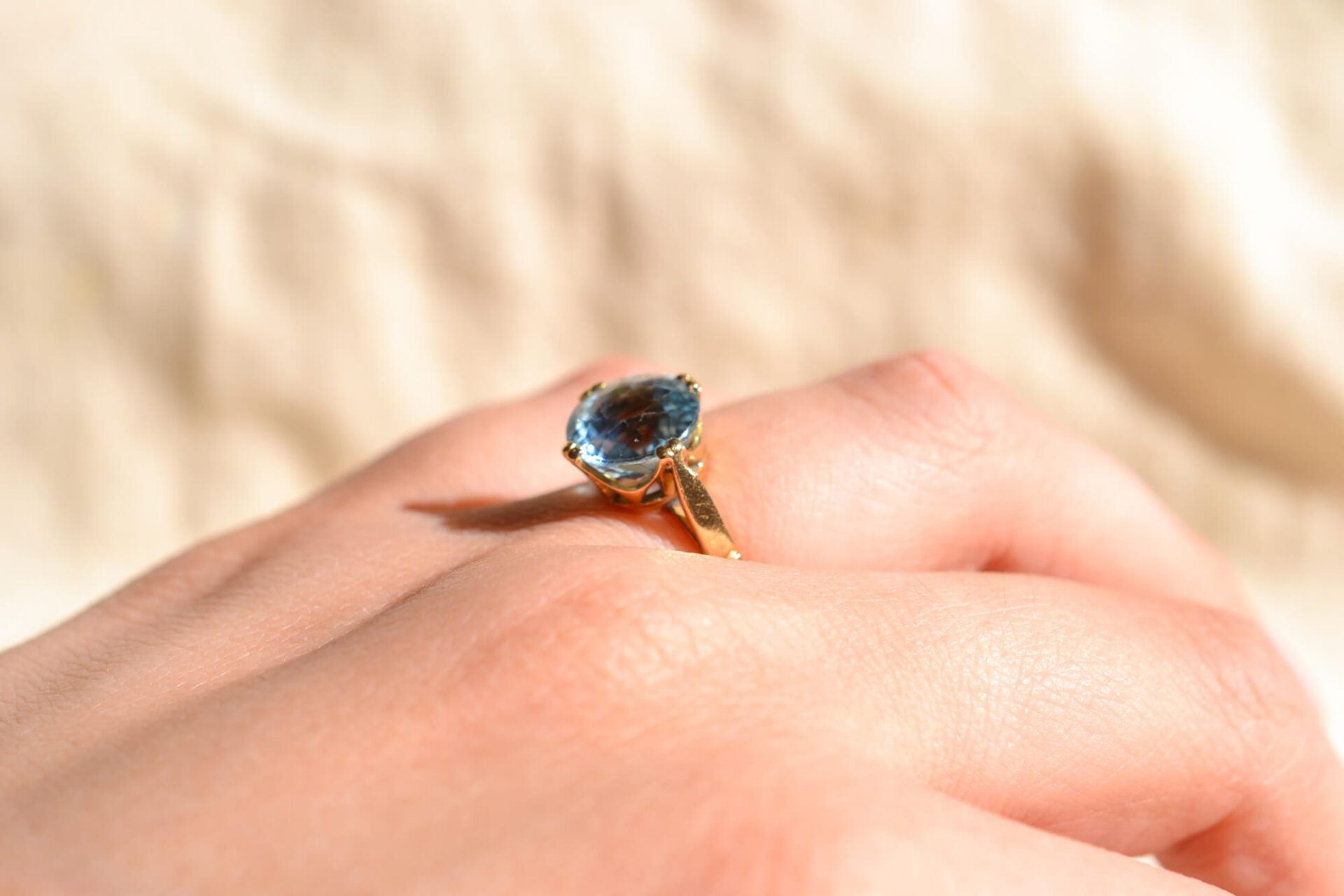 Bague Aigue-Marine taille brillant