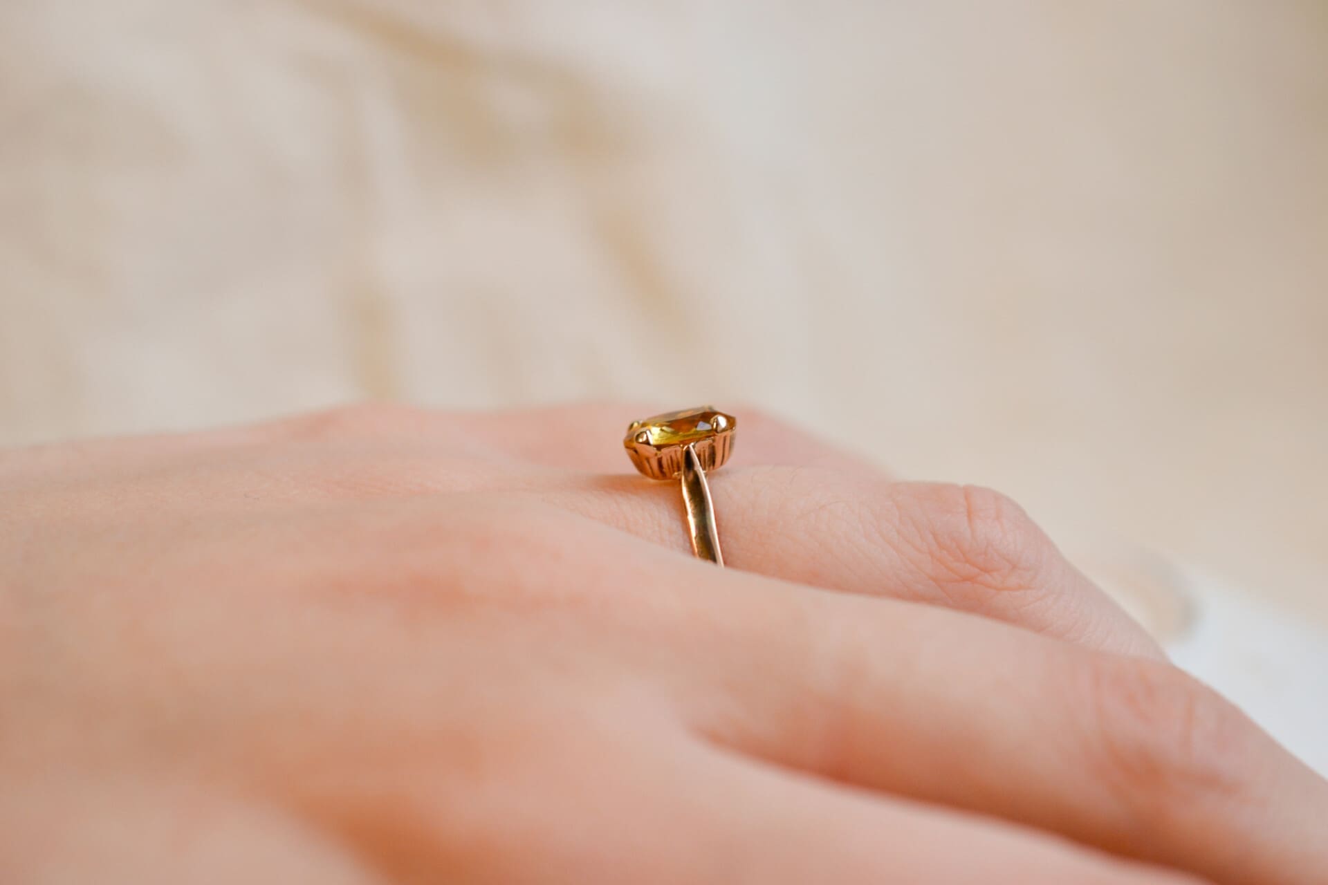 Bague Solitaire Citrine