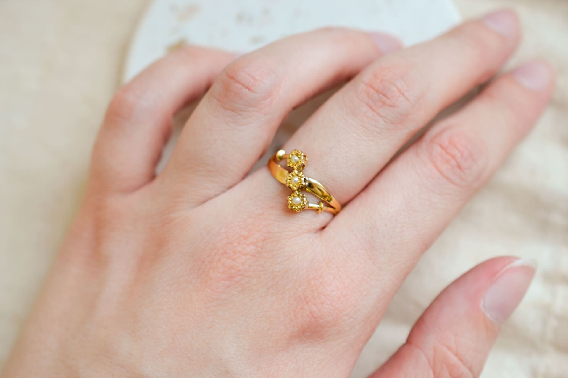 Bague trilogie Perles
