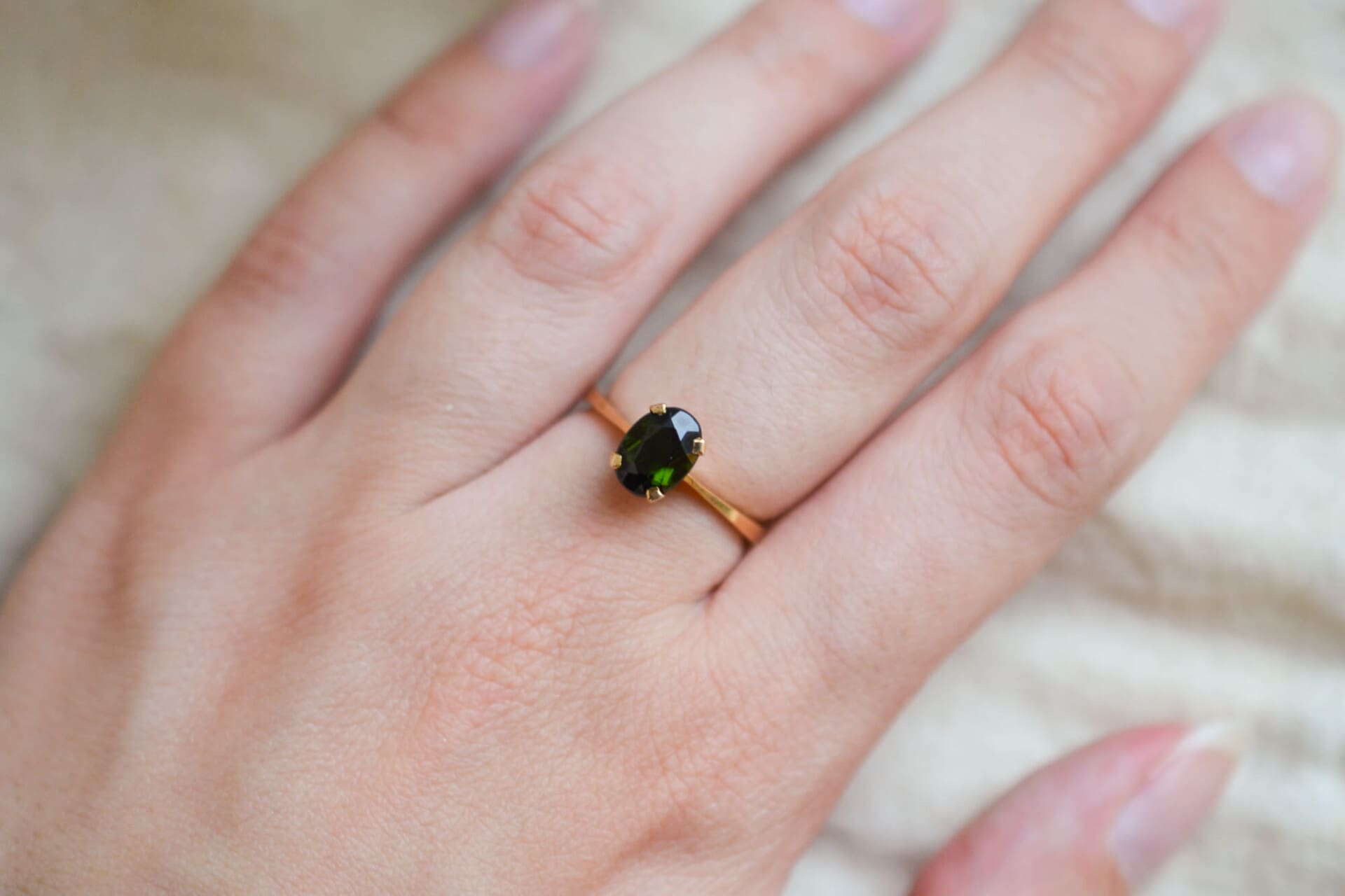 Bague Solitaire Tourmaline