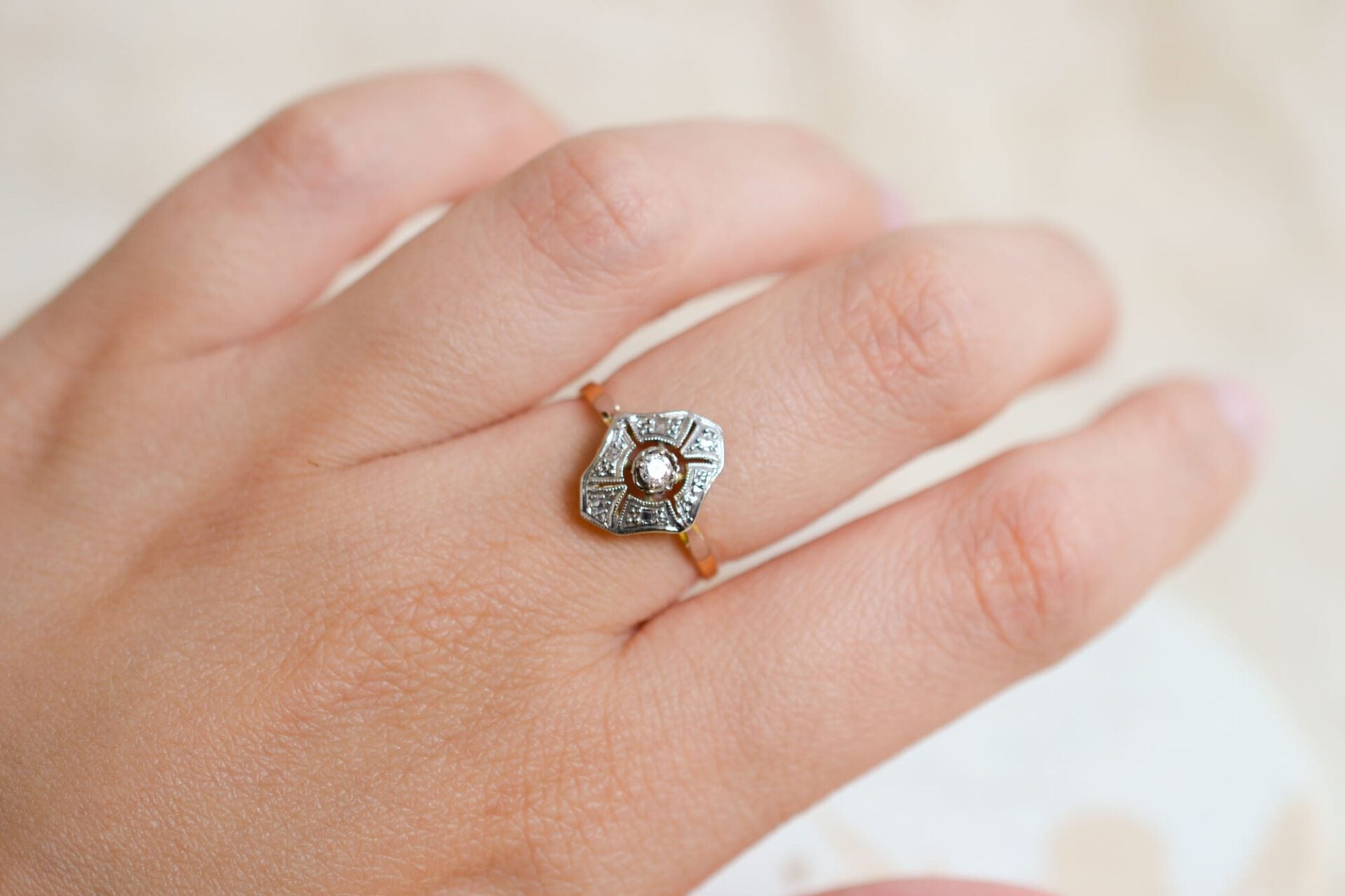 Bague Art Déco Diamant 2 Ors
