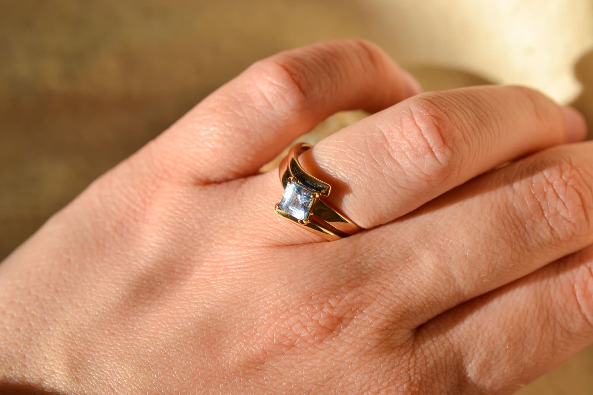 Bague Aigue-Marine losange