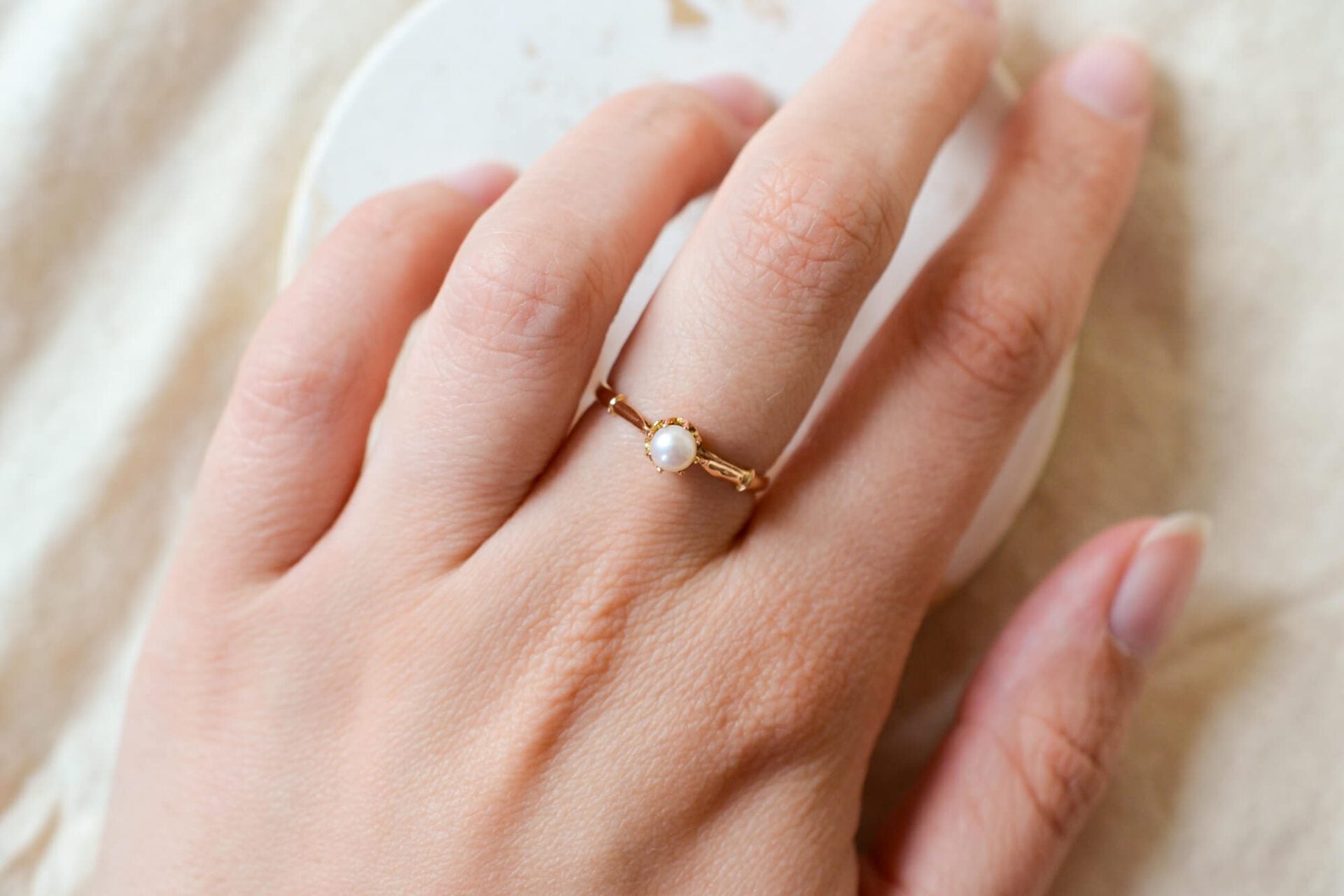 Bague Perle Solitaire