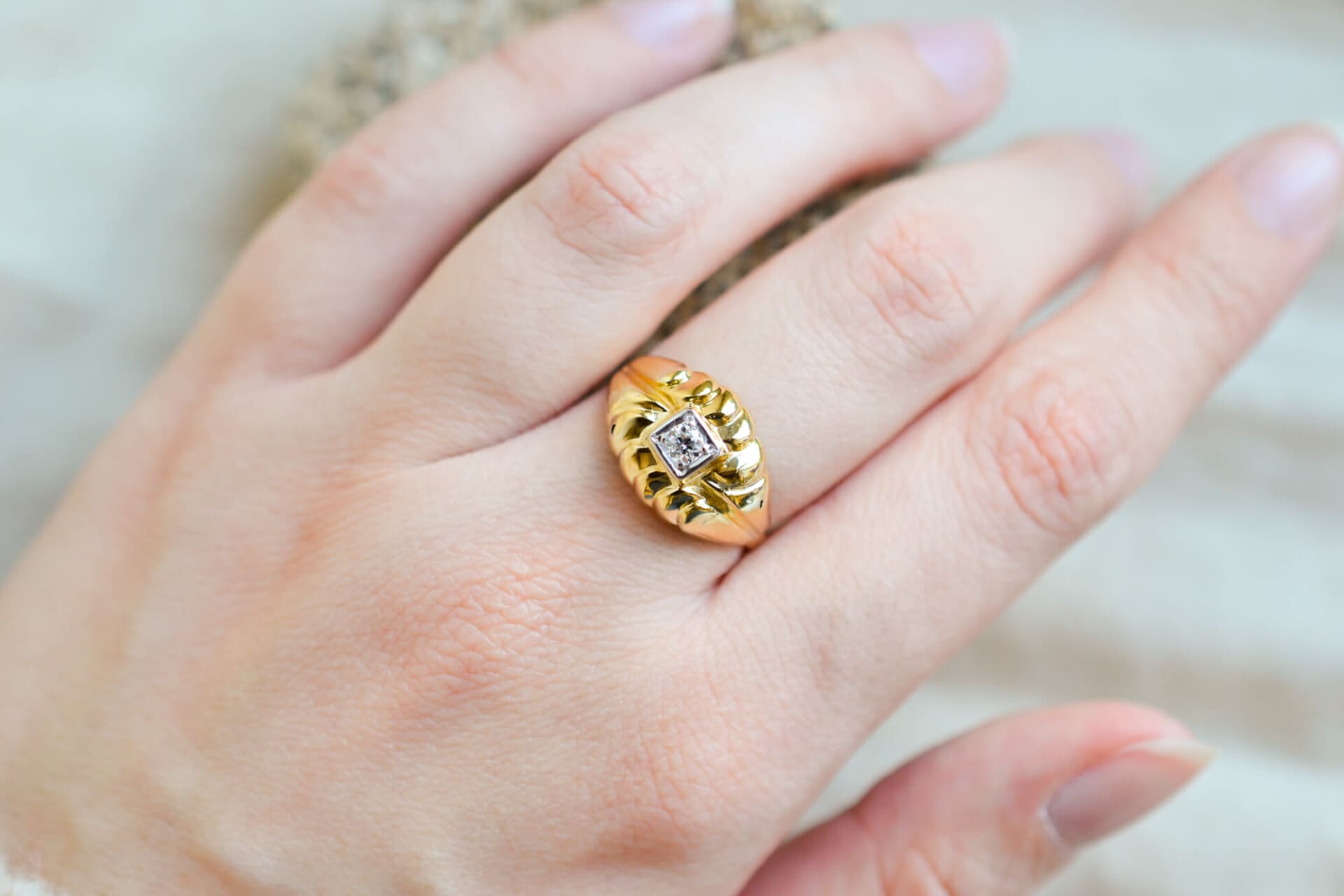 Bague style Tank Diamant