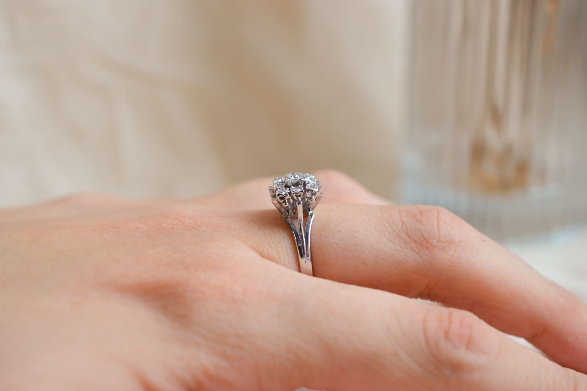 Bague carrée Diamants