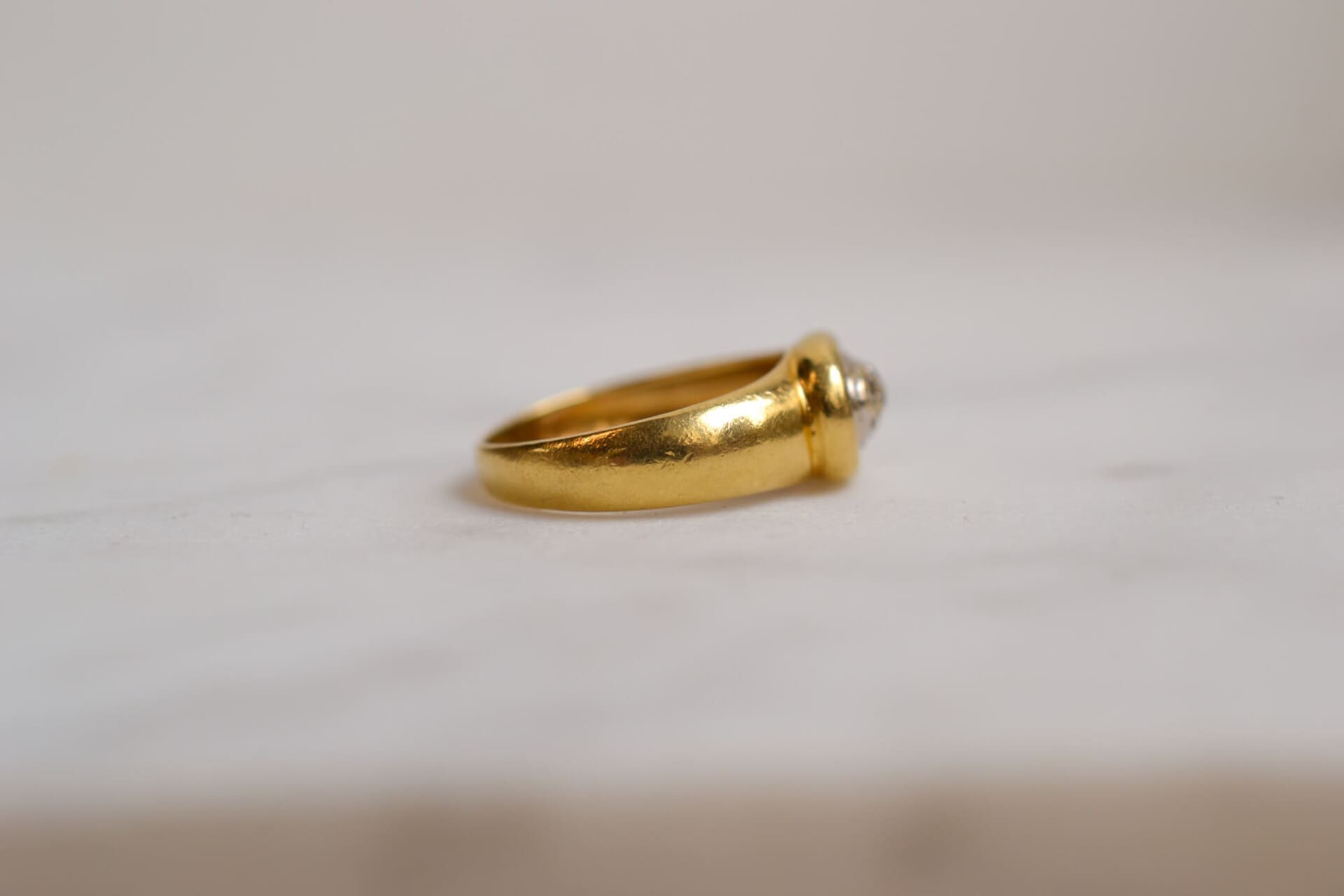 Bague dôme 2 Ors Diamants