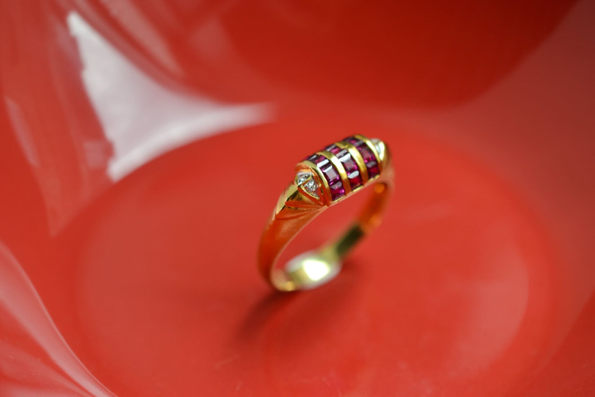 Bague dôme Rubis et Diamants
