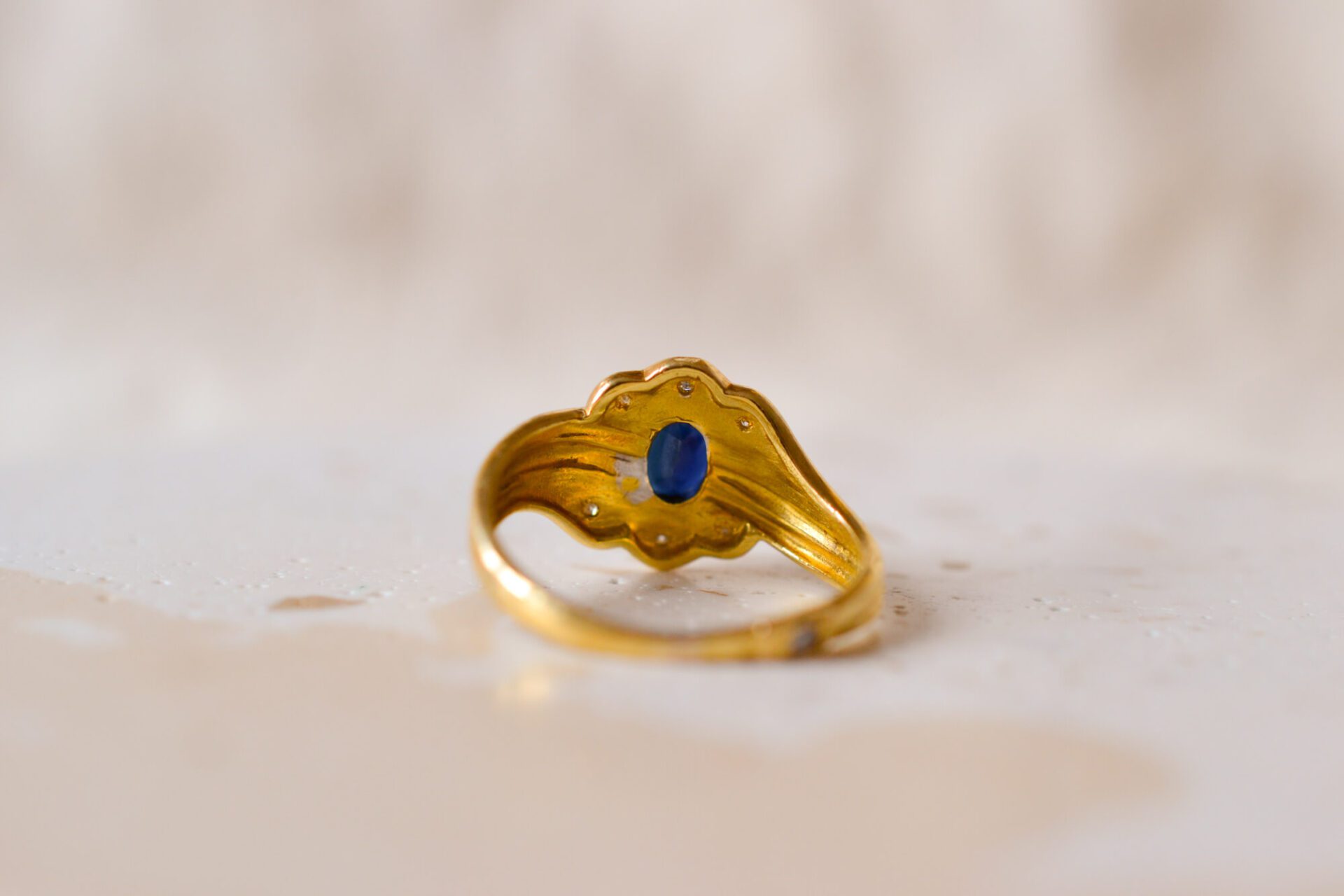 Bague croisée Diamants et Saphir