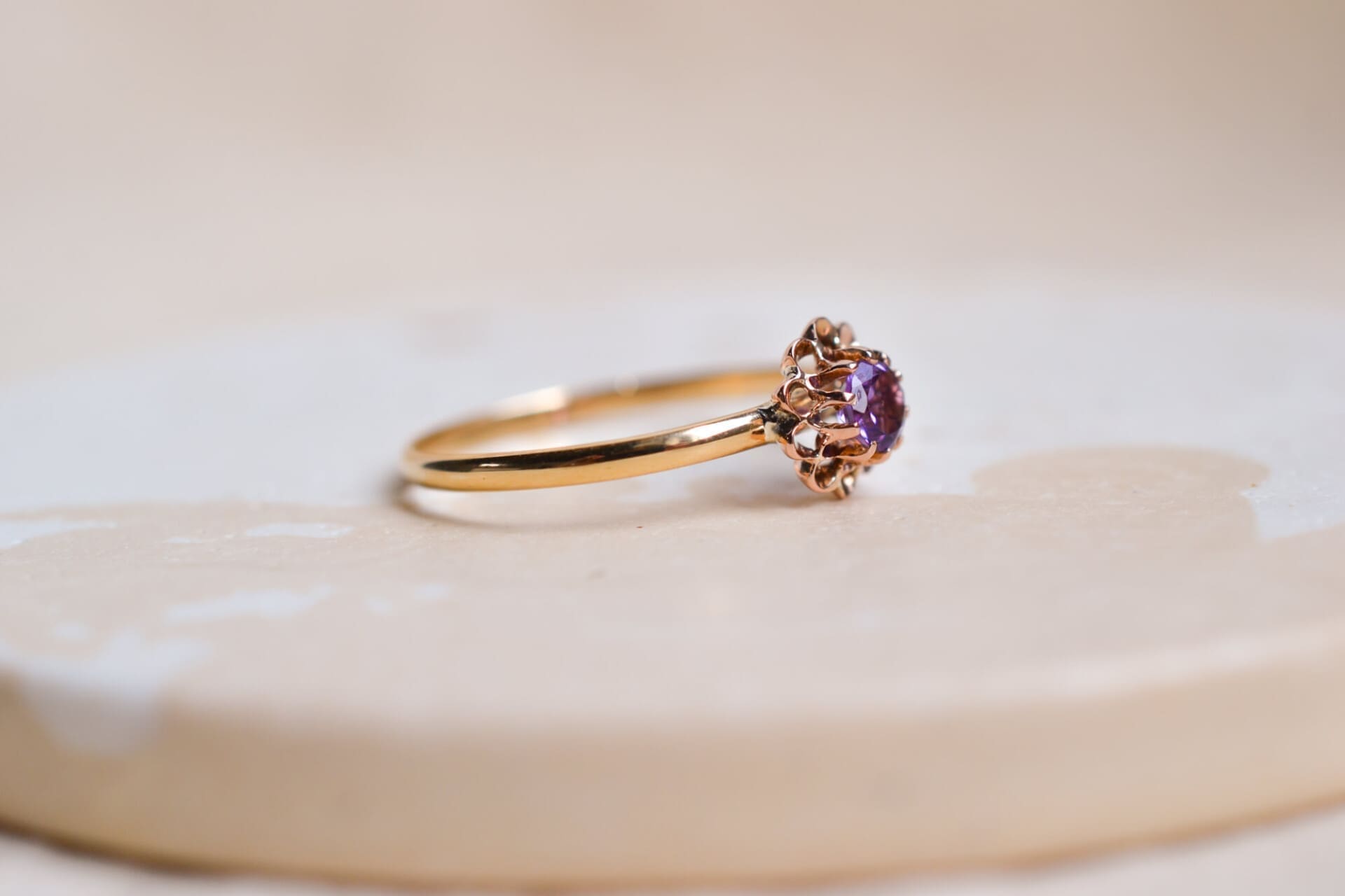 Bague fleur Améthyste
