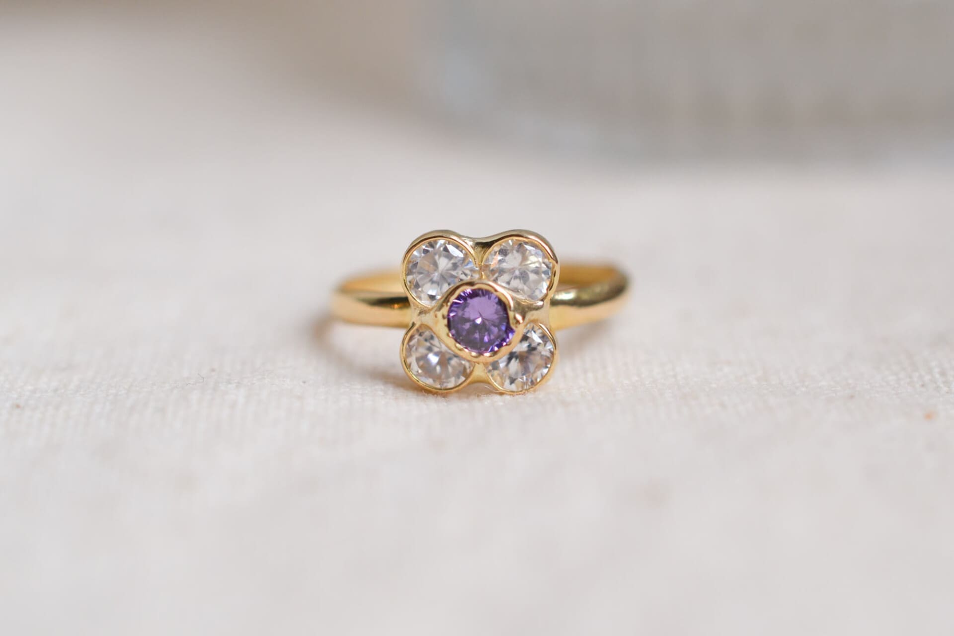 Bague fleur Oxyde violet