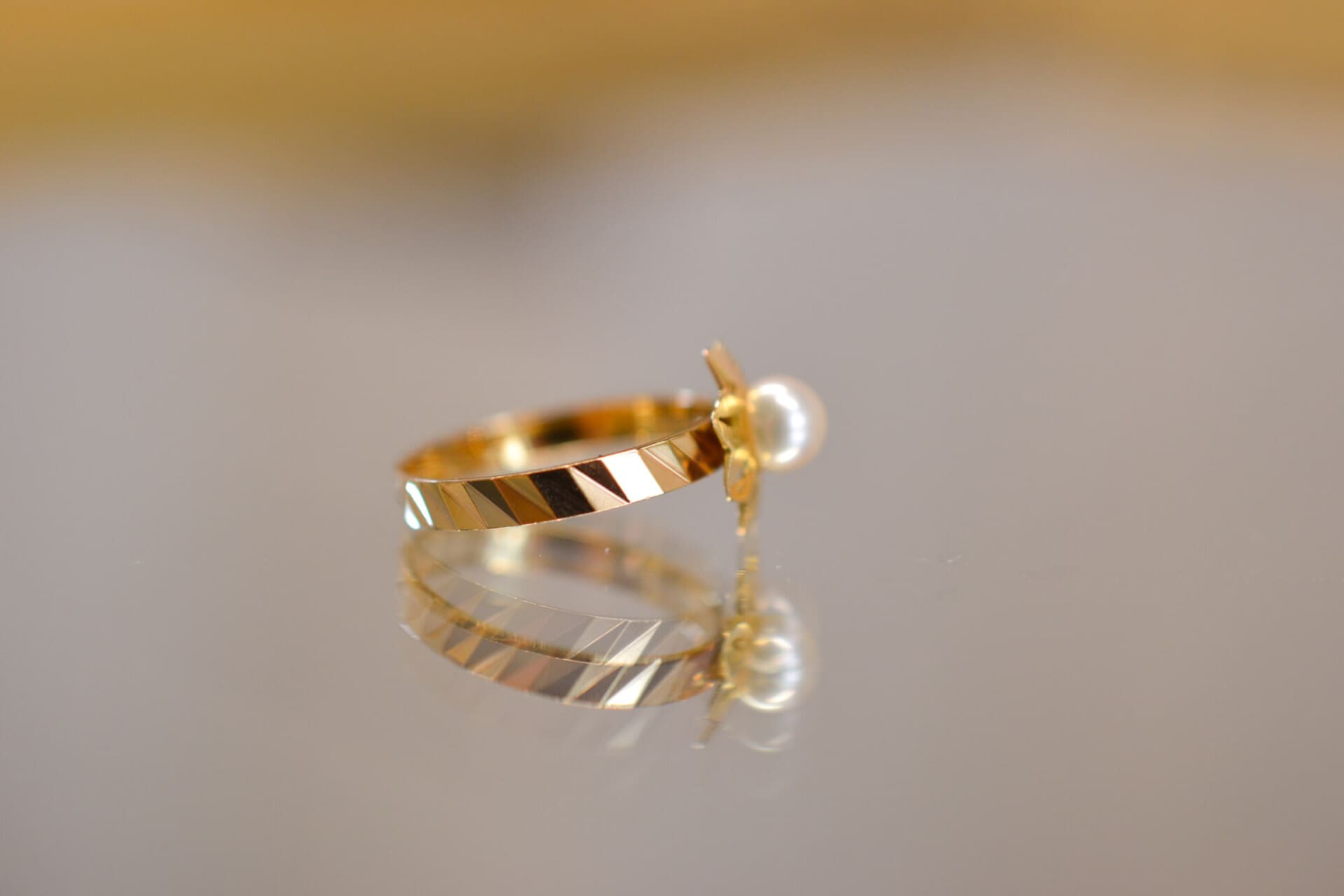 Bague fleur Perle de culture