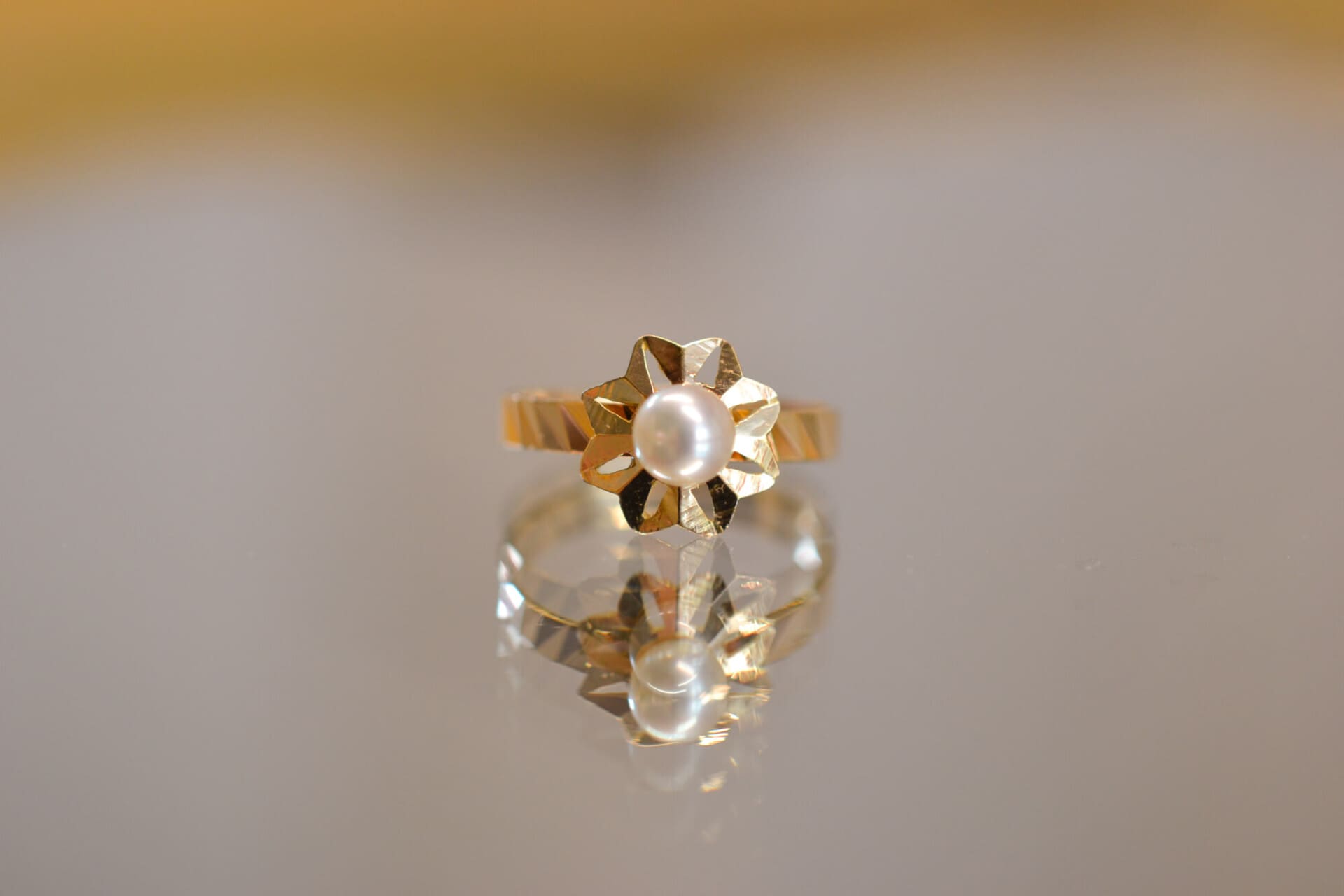 Bague fleur Perle de culture