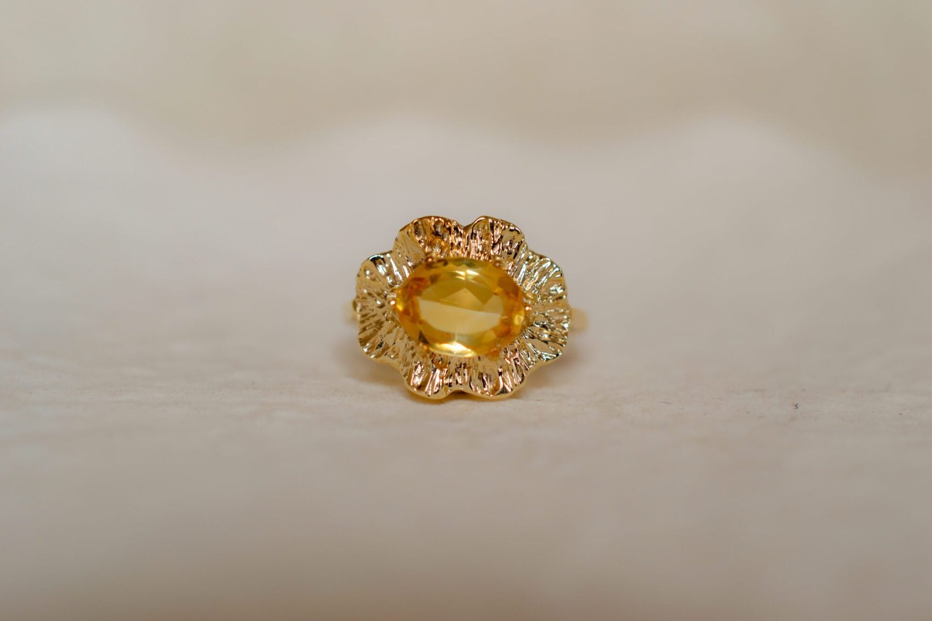 Bague fleur Citrine