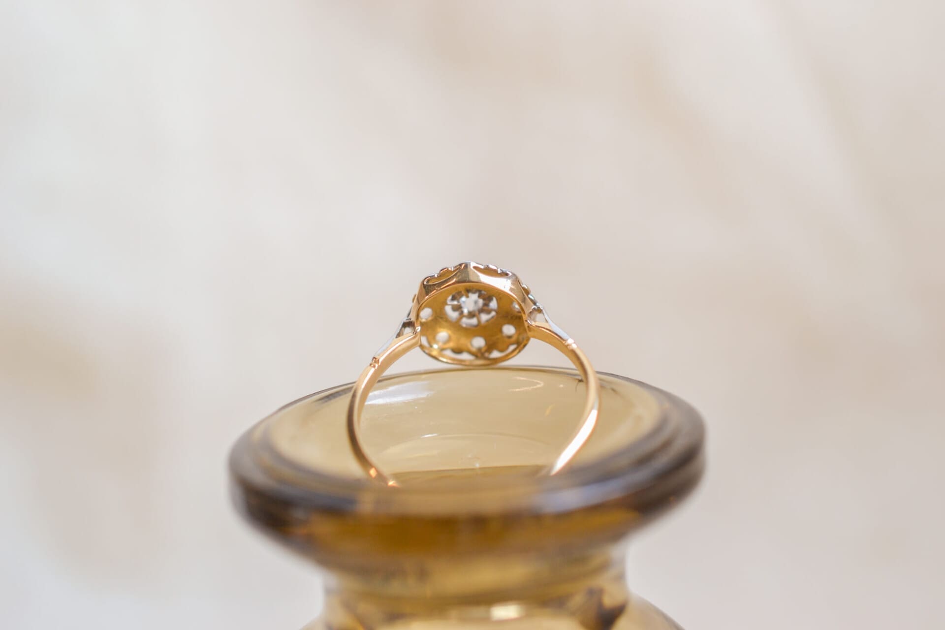 Bague fleur style Art Déco