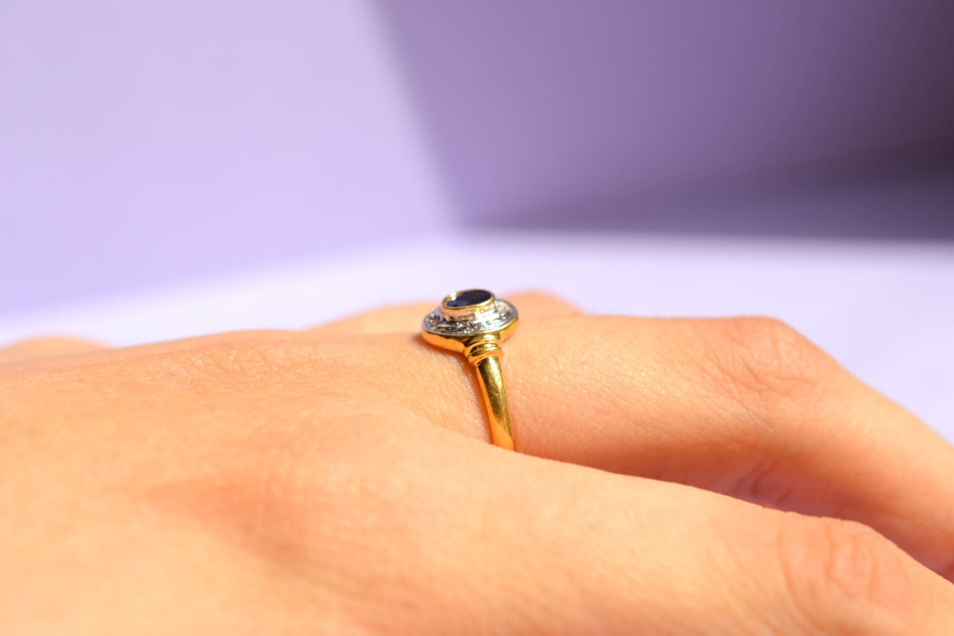 Bague ovale Saphir et Diamants