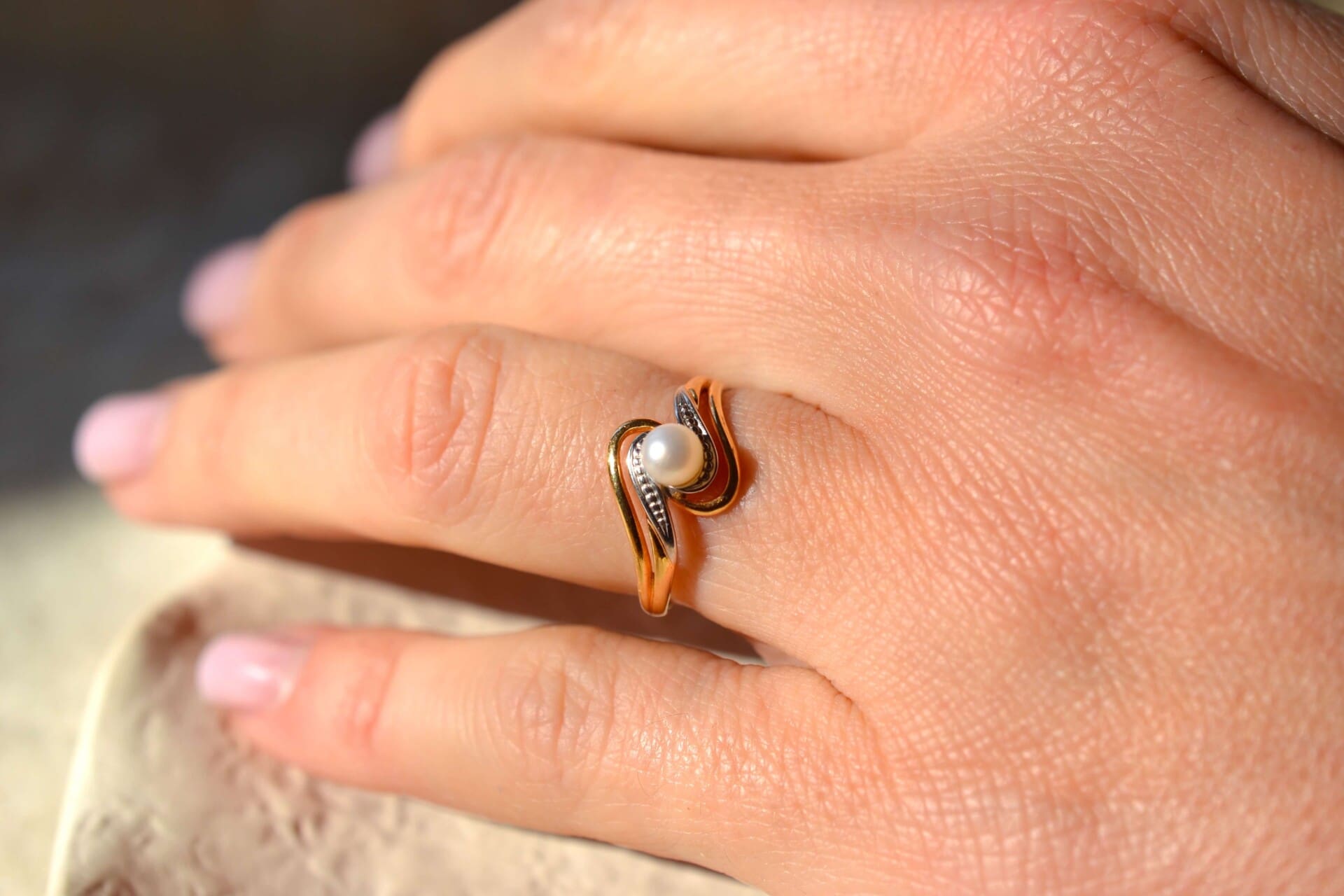 Bague tourbillon Perle