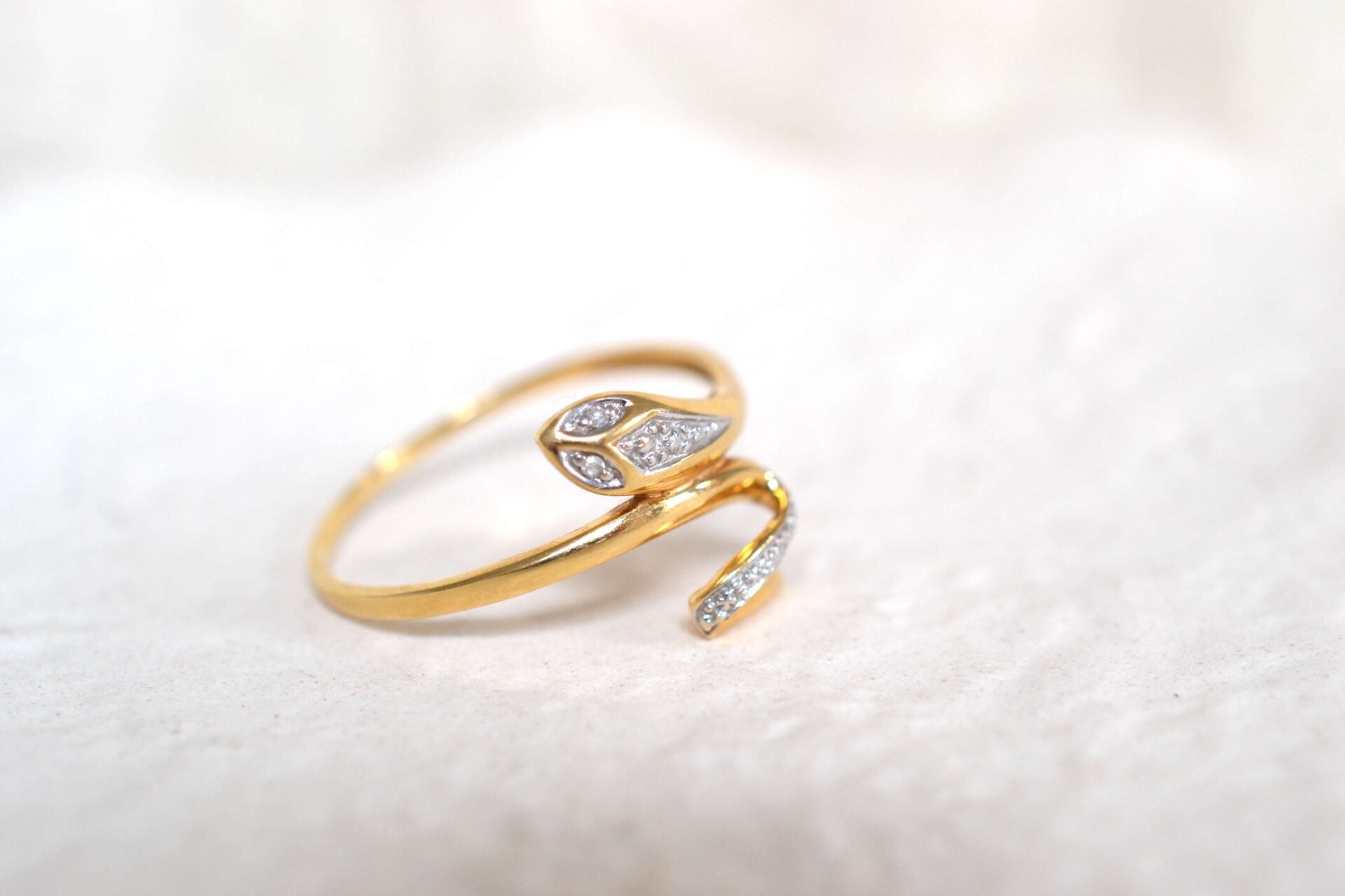 Bague serpent 2 Ors Diamants