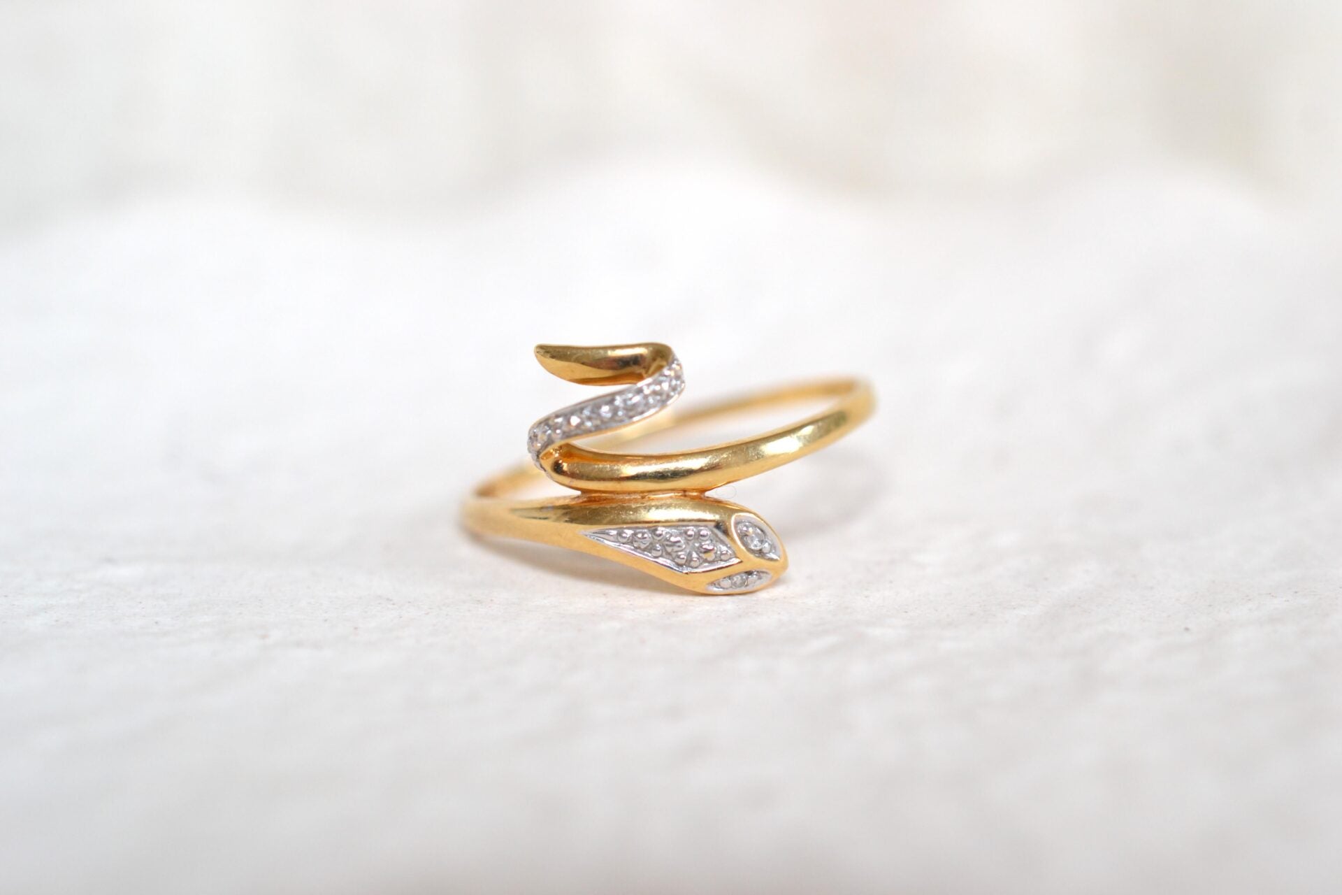 Bague serpent 2 Ors Diamants