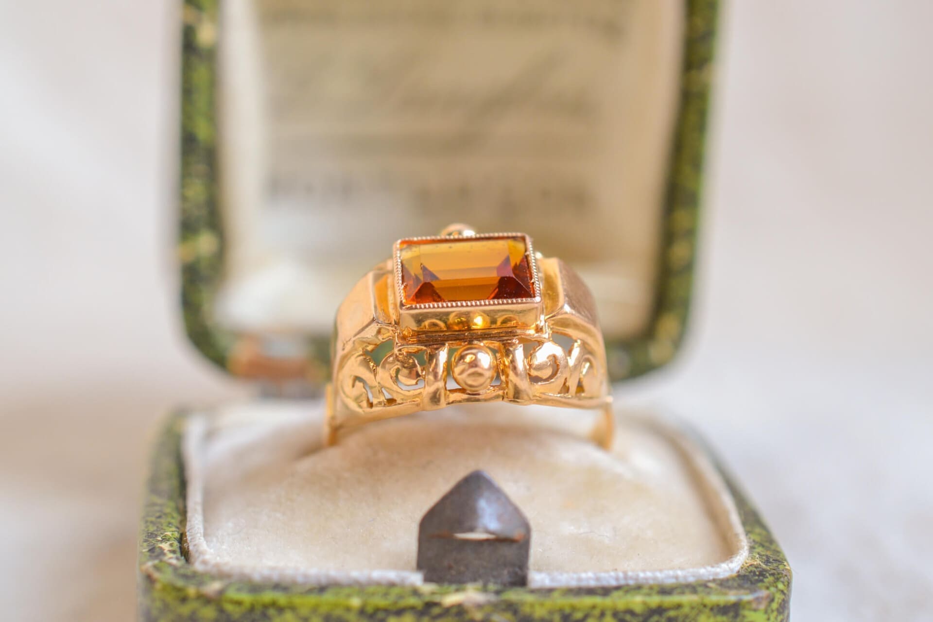 Bague style Tank Citrine