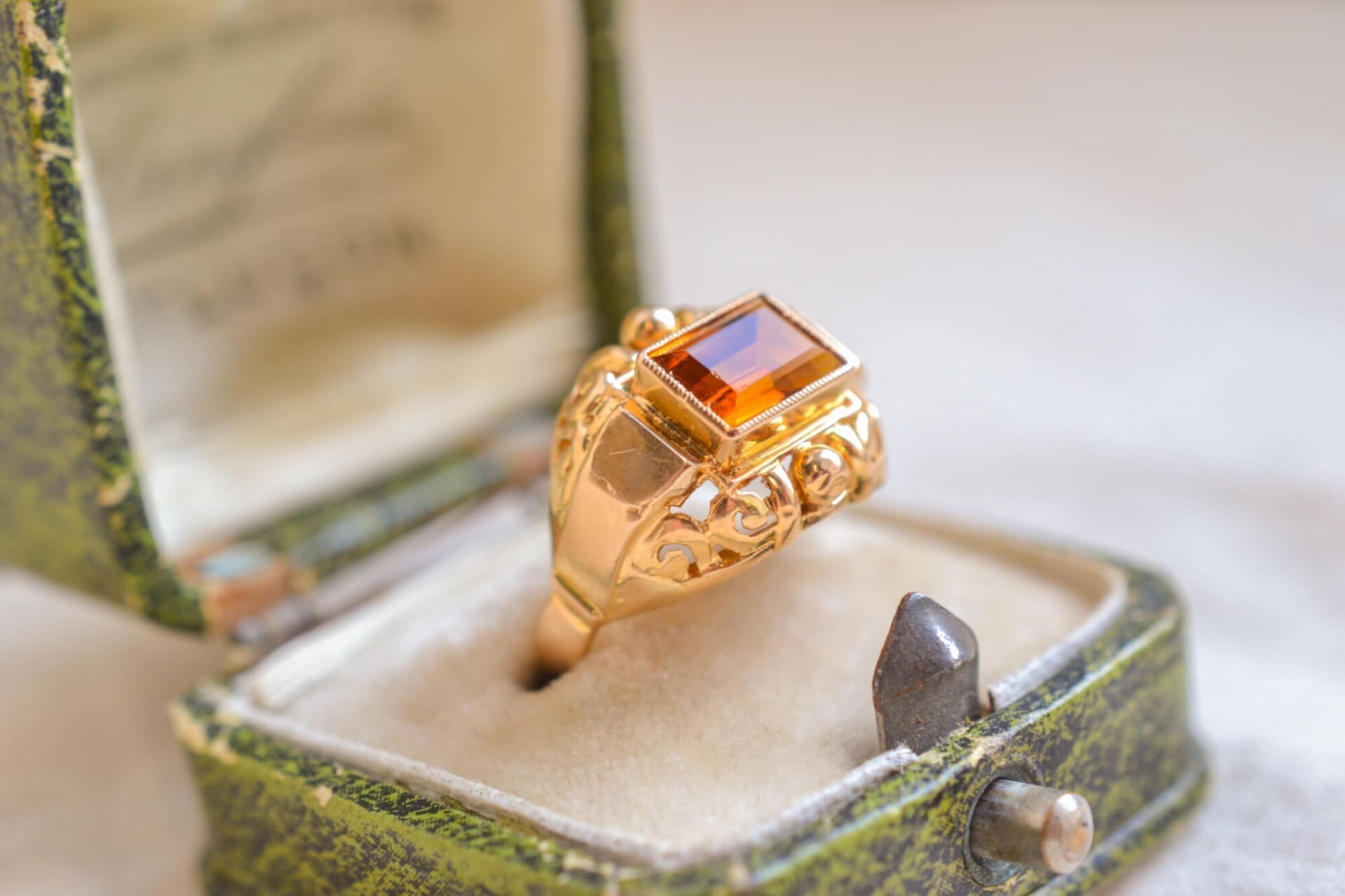 Bague style Tank Citrine