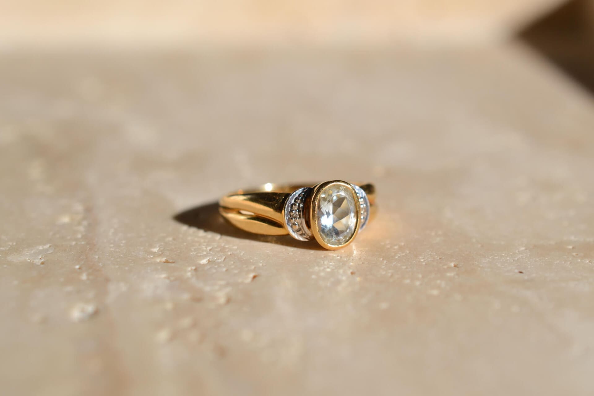 Bague torsades Aigue-Marine et Diamants