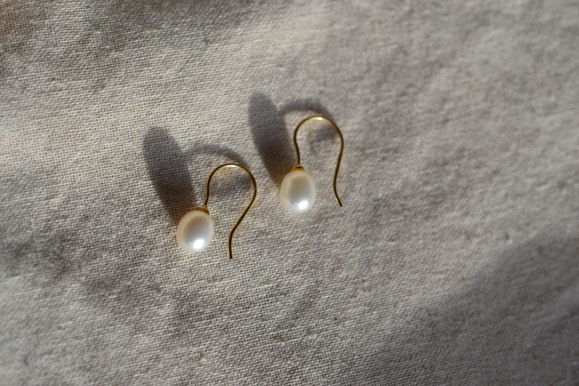 Pendants d'oreilles perle ovale