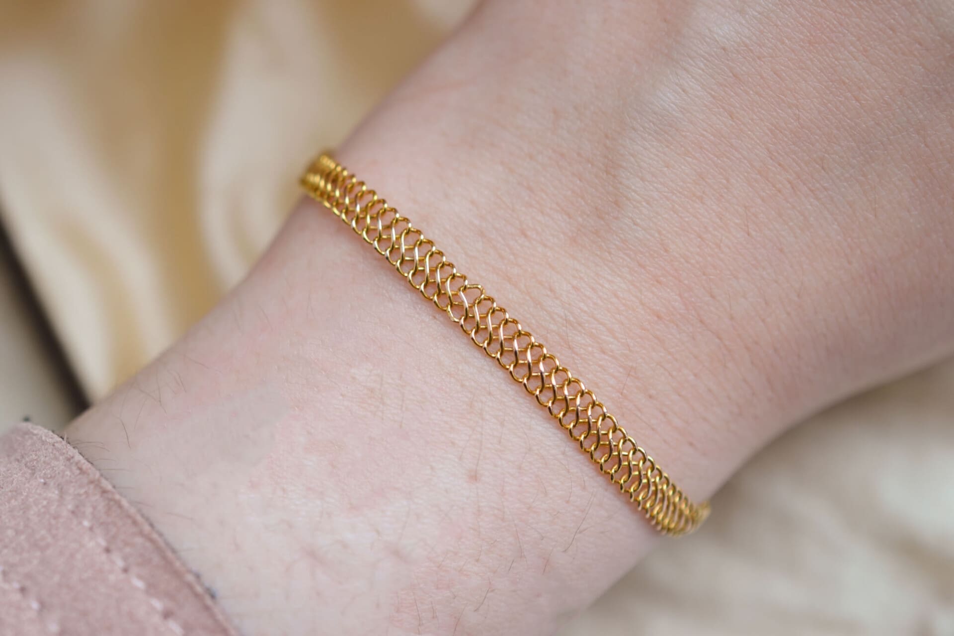 Bracelet ancien maille américaine