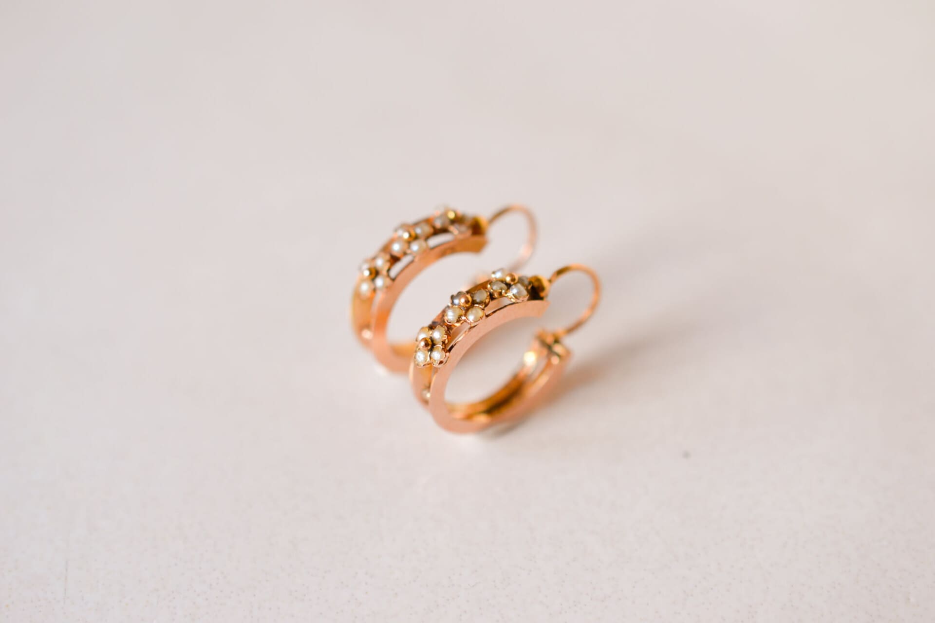 Créoles Or rose Perles fines