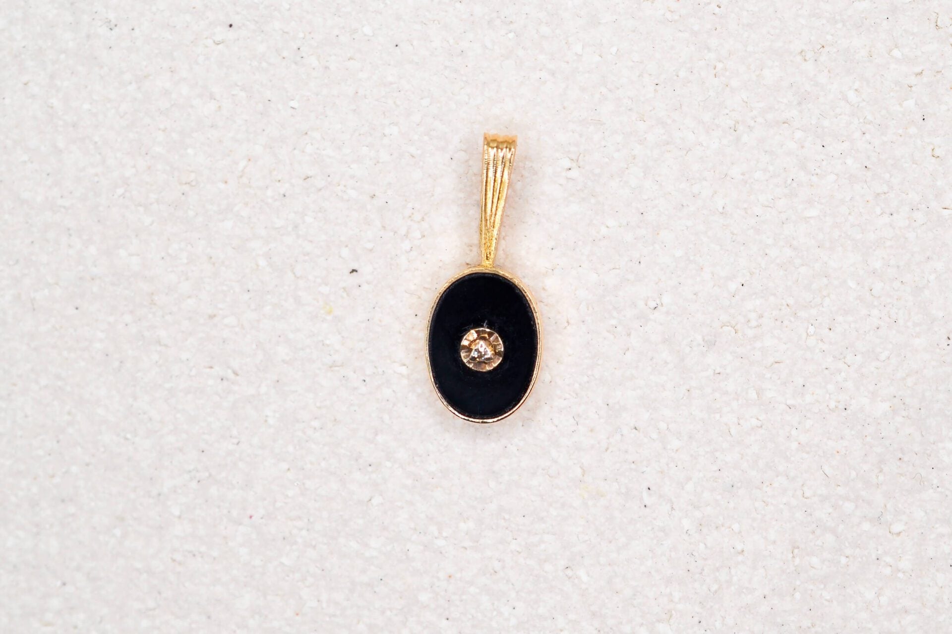 Pendentif oval Onyx Diamant