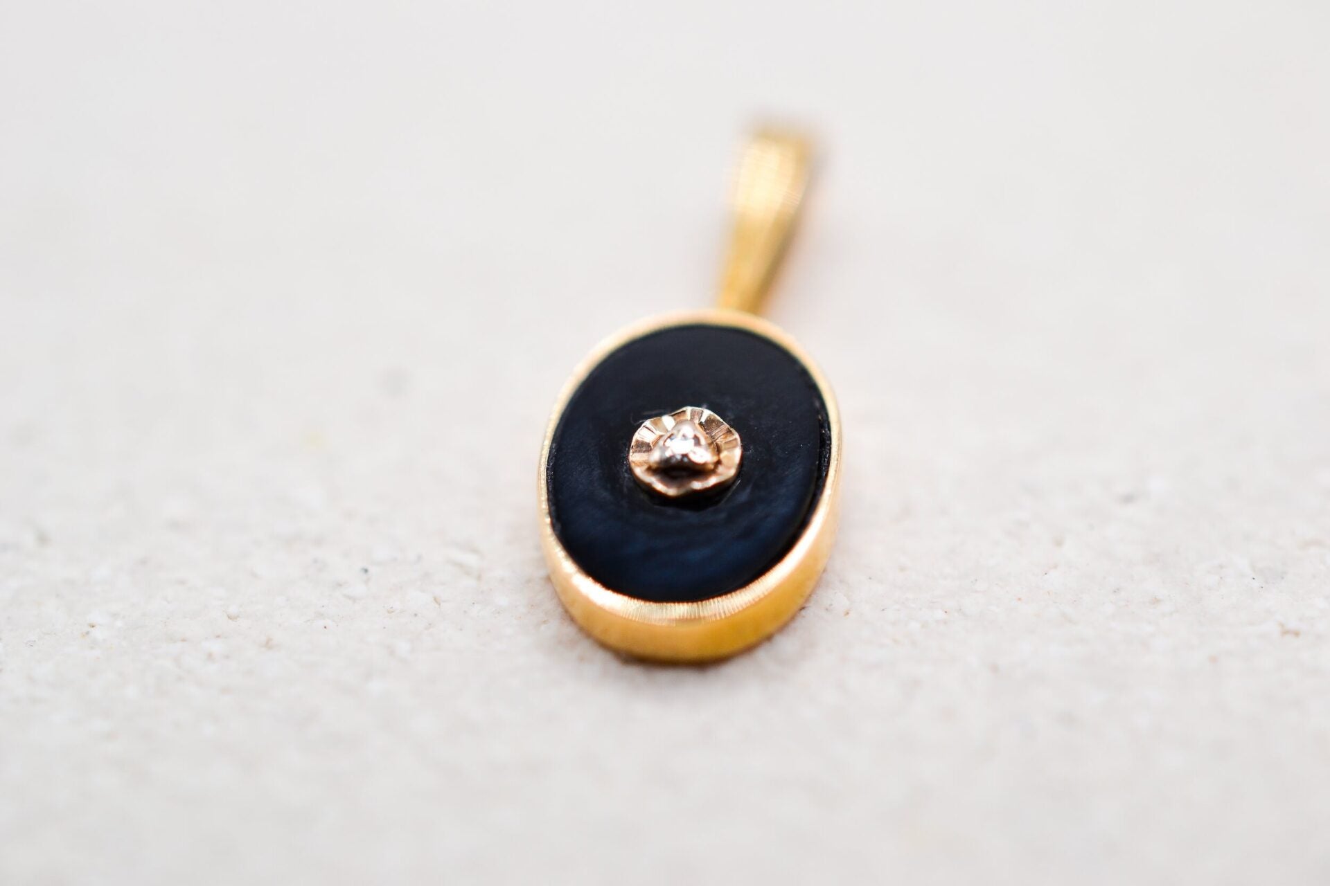 Pendentif oval Onyx Diamant