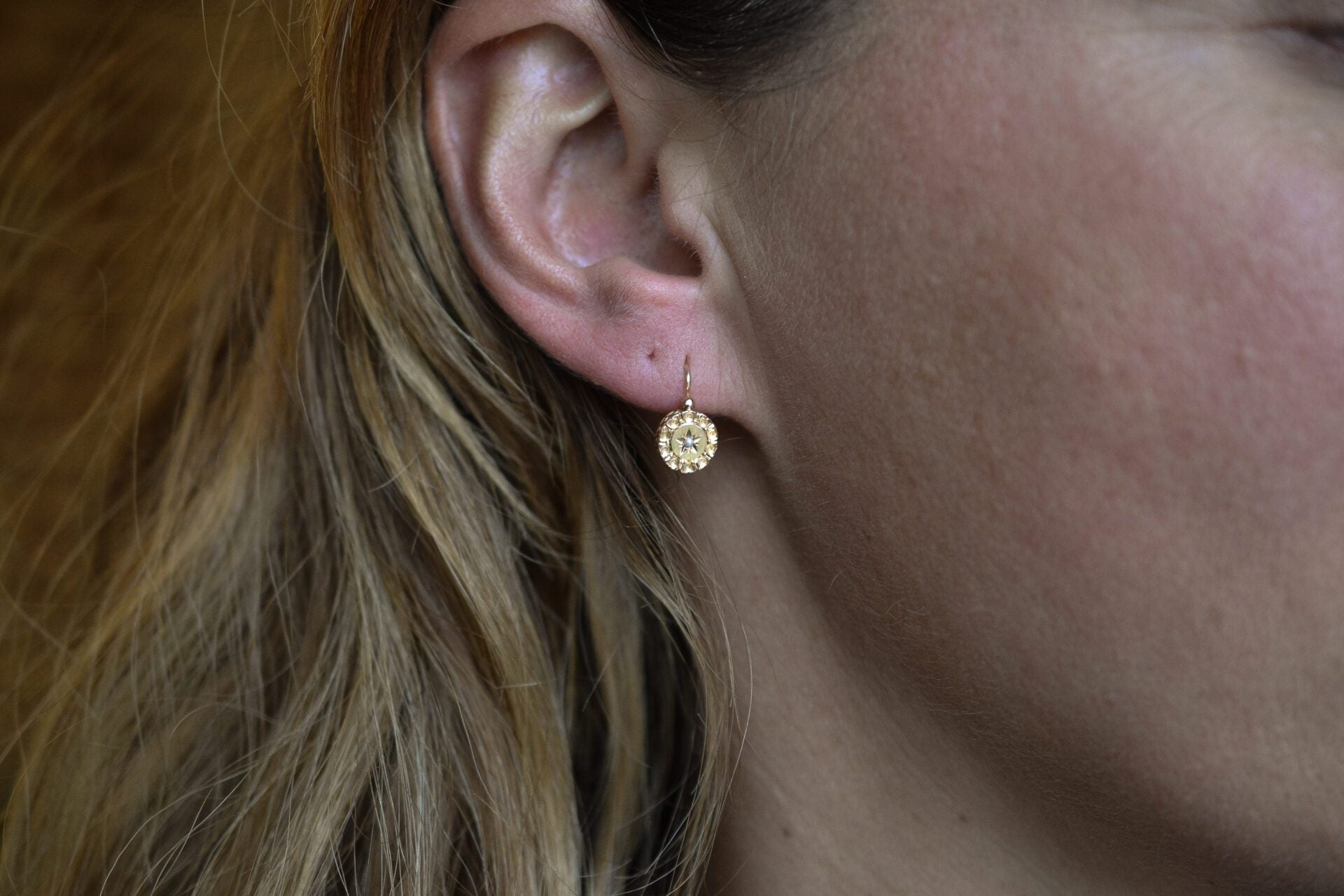 Dormeuse Perles Or champagne