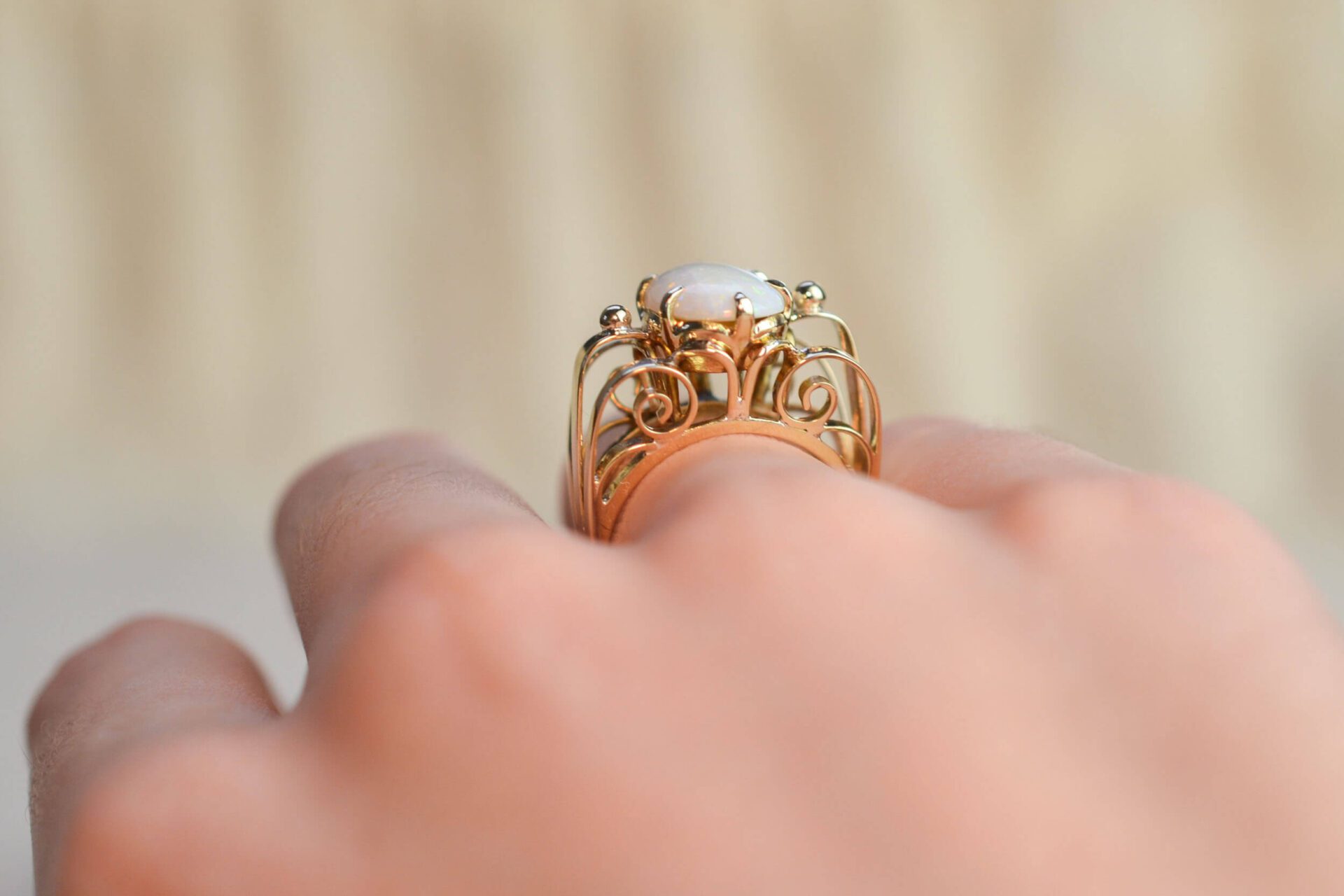 Bague Opale cabochon Or jaune