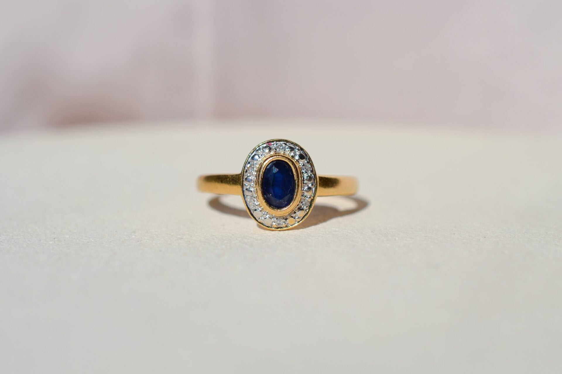 Bague ovale Saphir Diamants 2 Ors