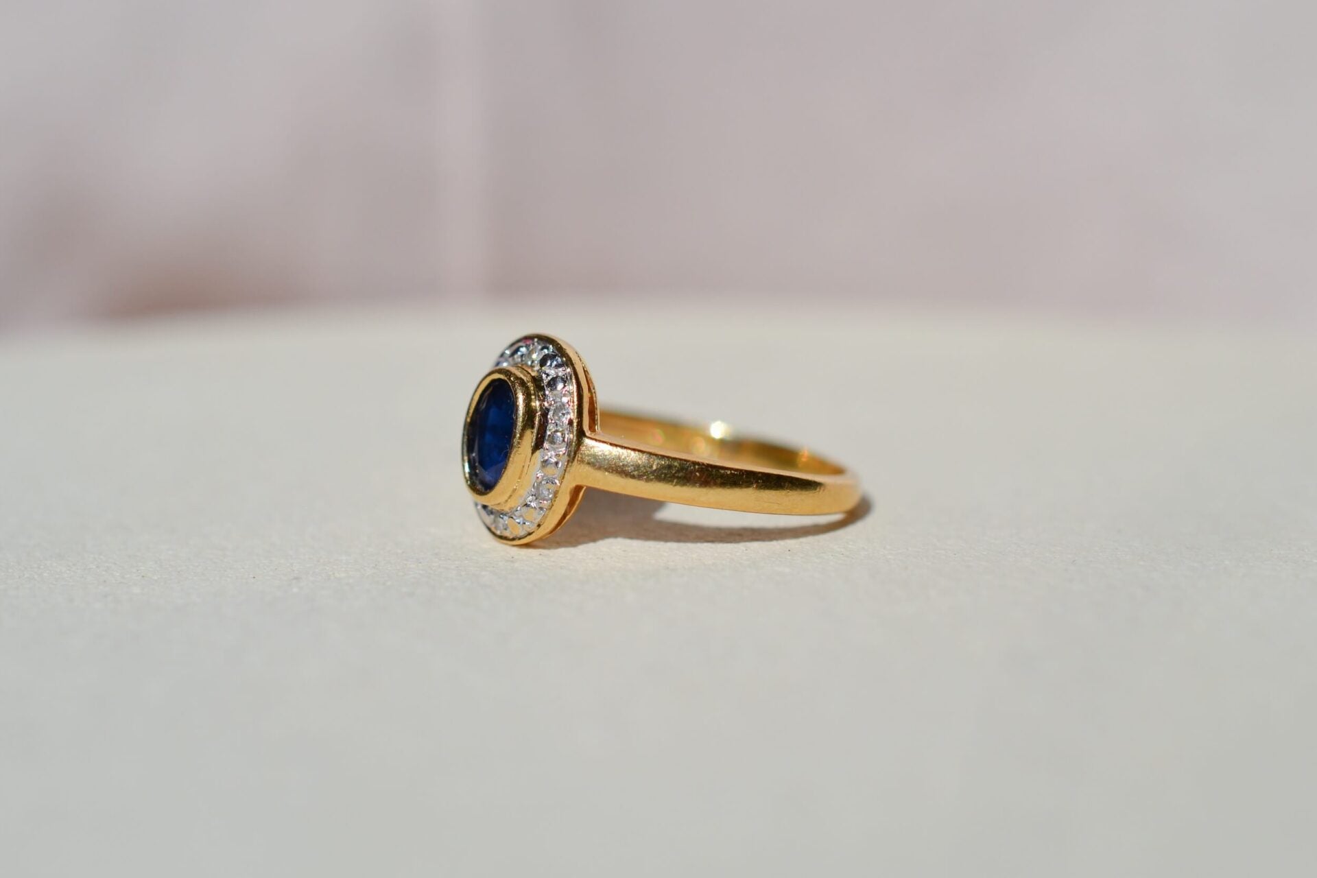 Bague ovale Saphir Diamants 2 Ors