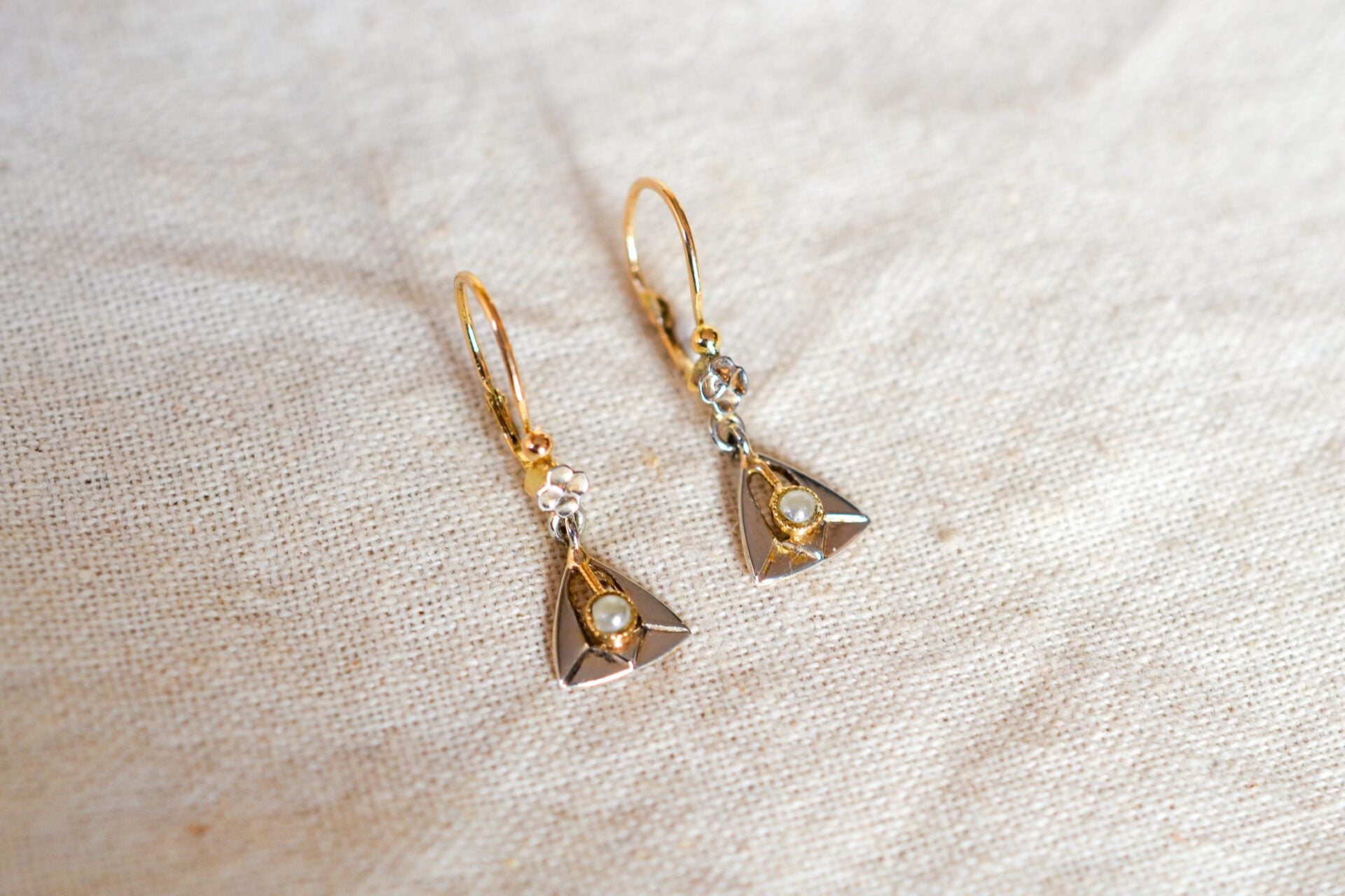 Dormeuses 2 Ors demi perles