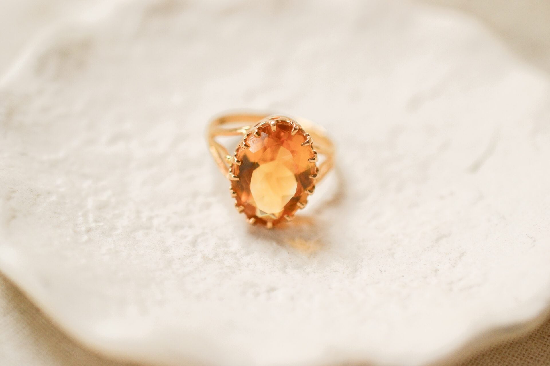 Bague Cocktail Citrine facettée