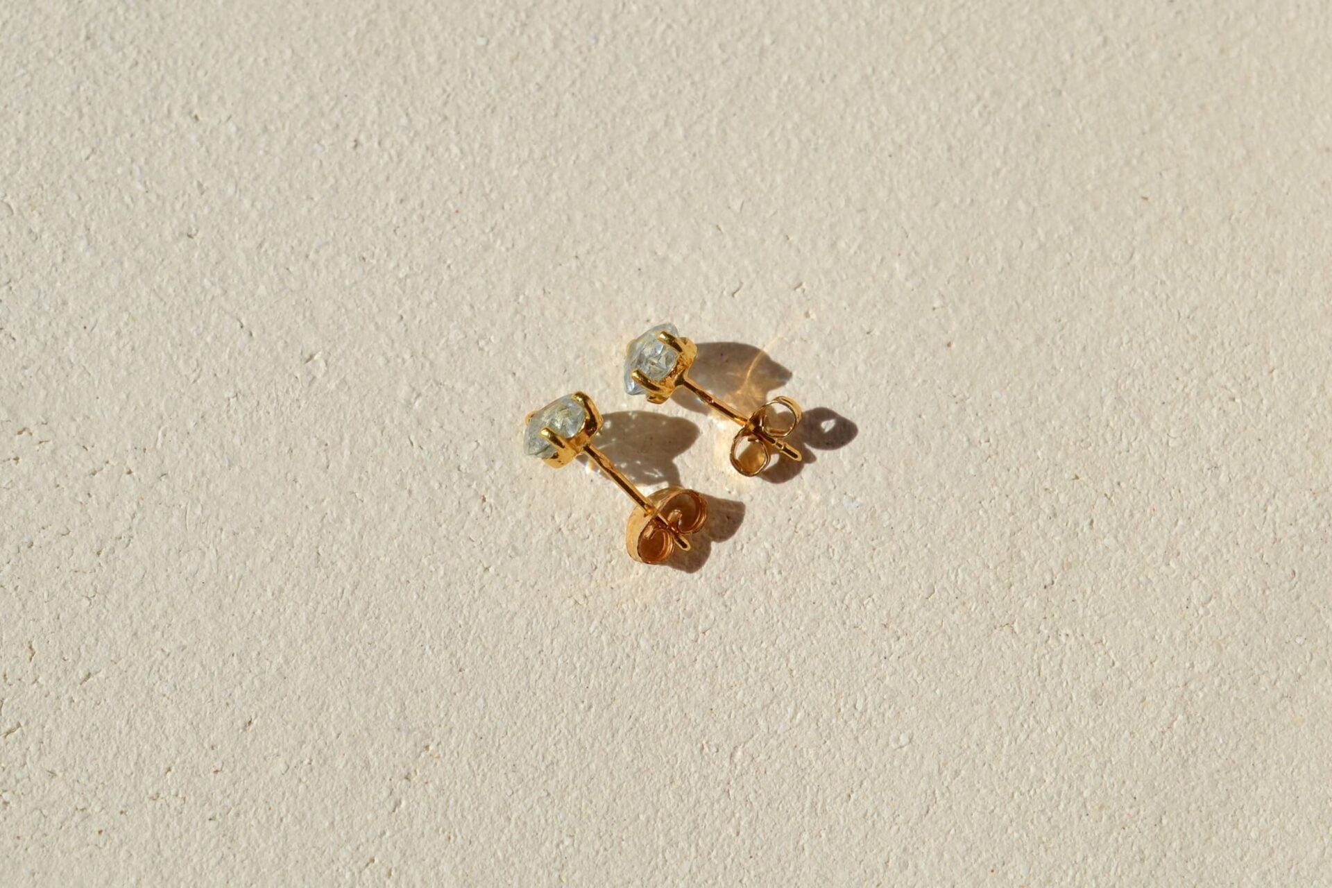 Puces d'Oreilles Aigues-marines coeur